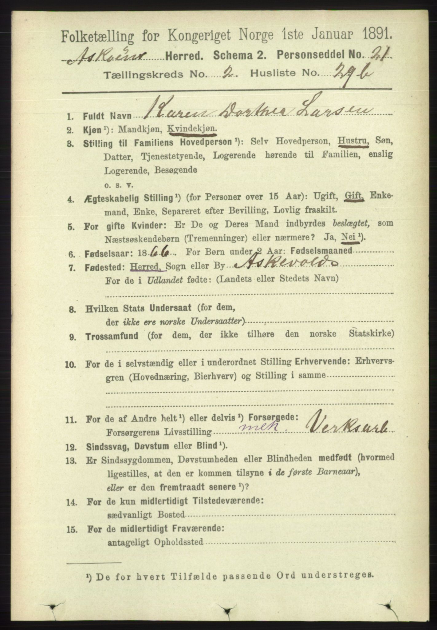 RA, 1891 census for 1247 Askøy, 1891, p. 1582