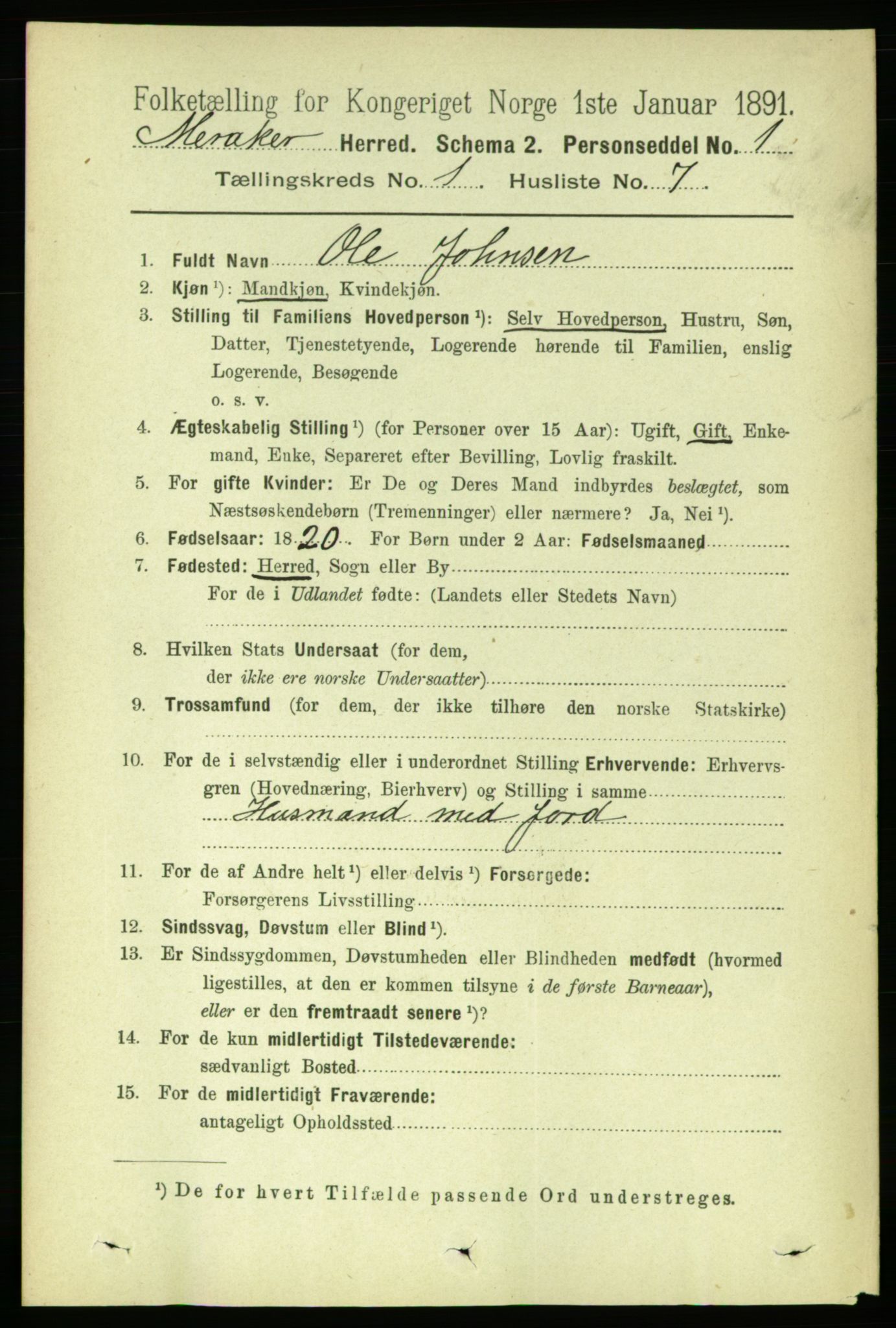 RA, 1891 census for 1711 Meråker, 1891, p. 118