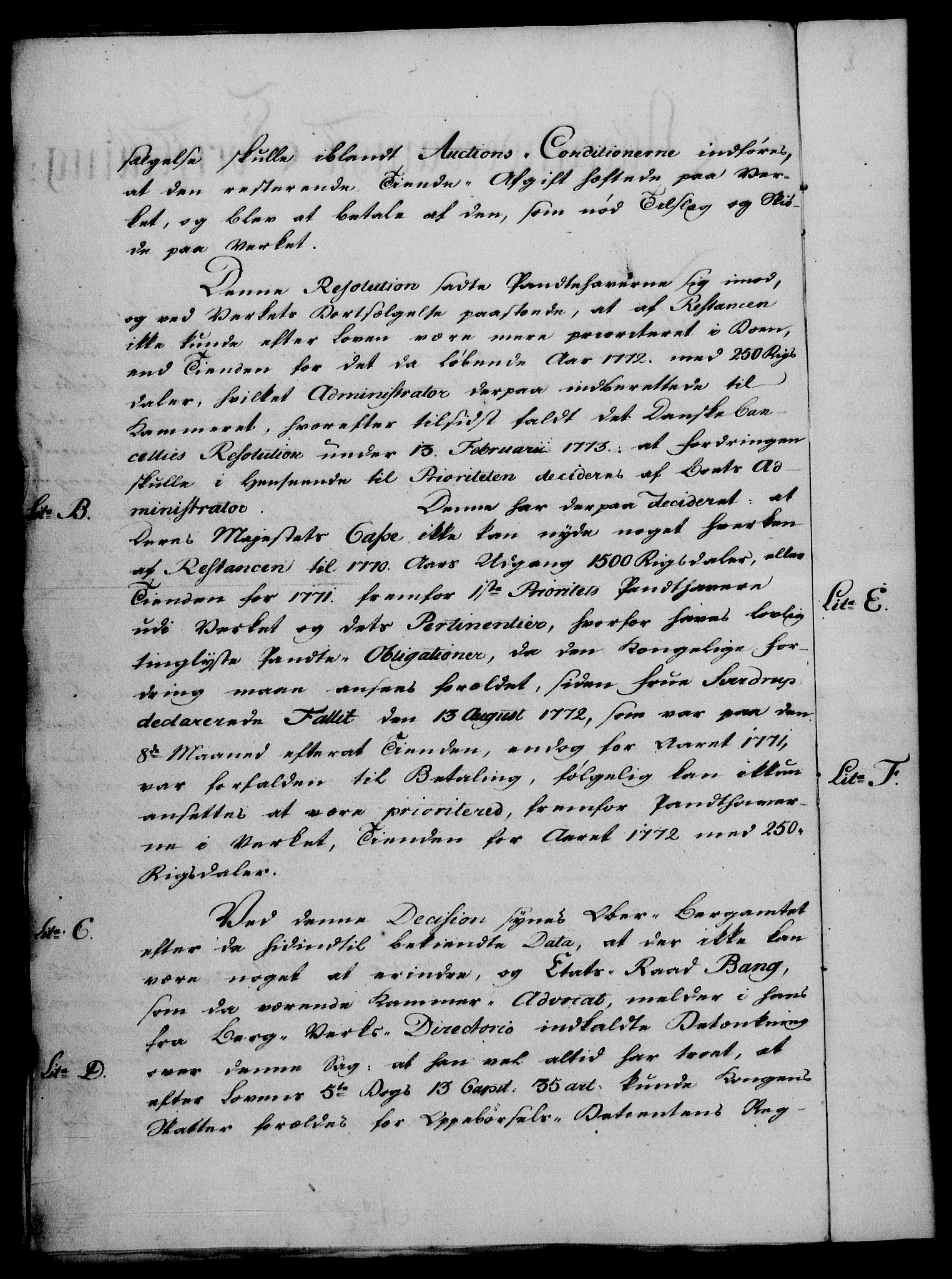 Rentekammeret, Renteskriverkontorene, AV/RA-EA-3115/M/Mf/Mfa/L0003: Resolusjonsprotokoll med register (merket RK 54.3), 1781