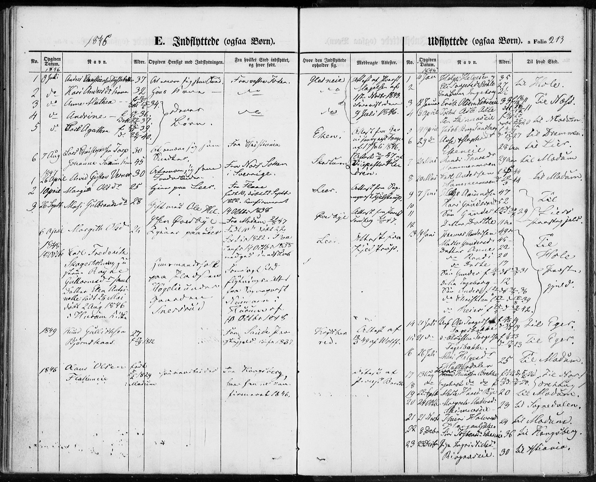 Sigdal kirkebøker, AV/SAKO-A-245/F/Fa/L0007: Parish register (official) no. I 7, 1844-1849, p. 213