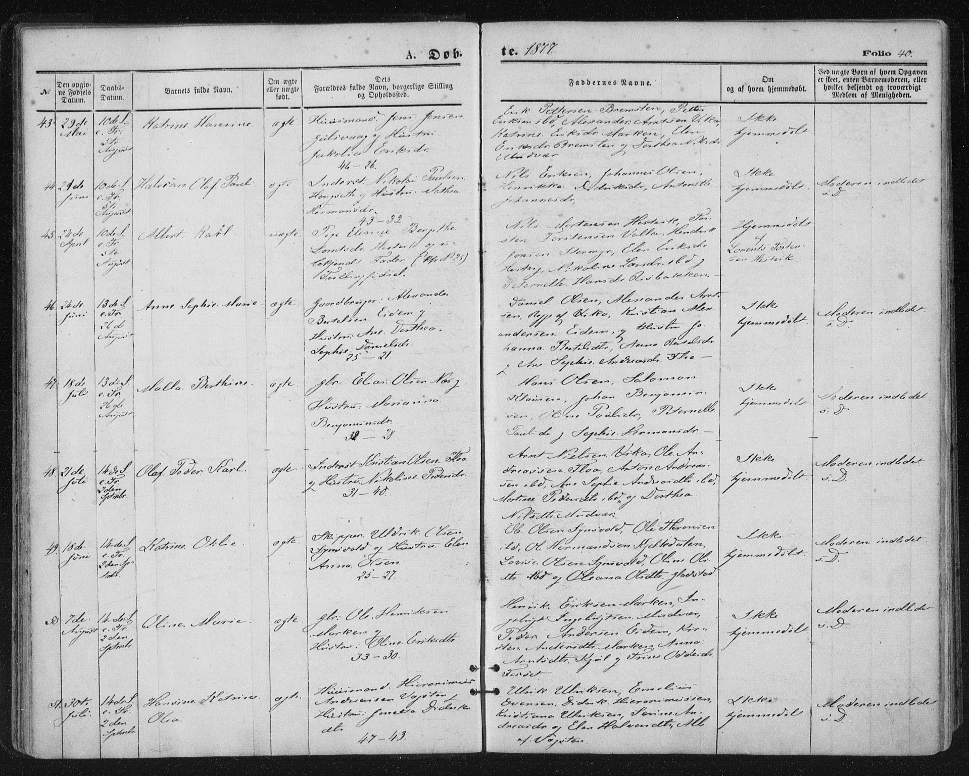 Ministerialprotokoller, klokkerbøker og fødselsregistre - Nordland, SAT/A-1459/816/L0241: Parish register (official) no. 816A07, 1870-1885, p. 40