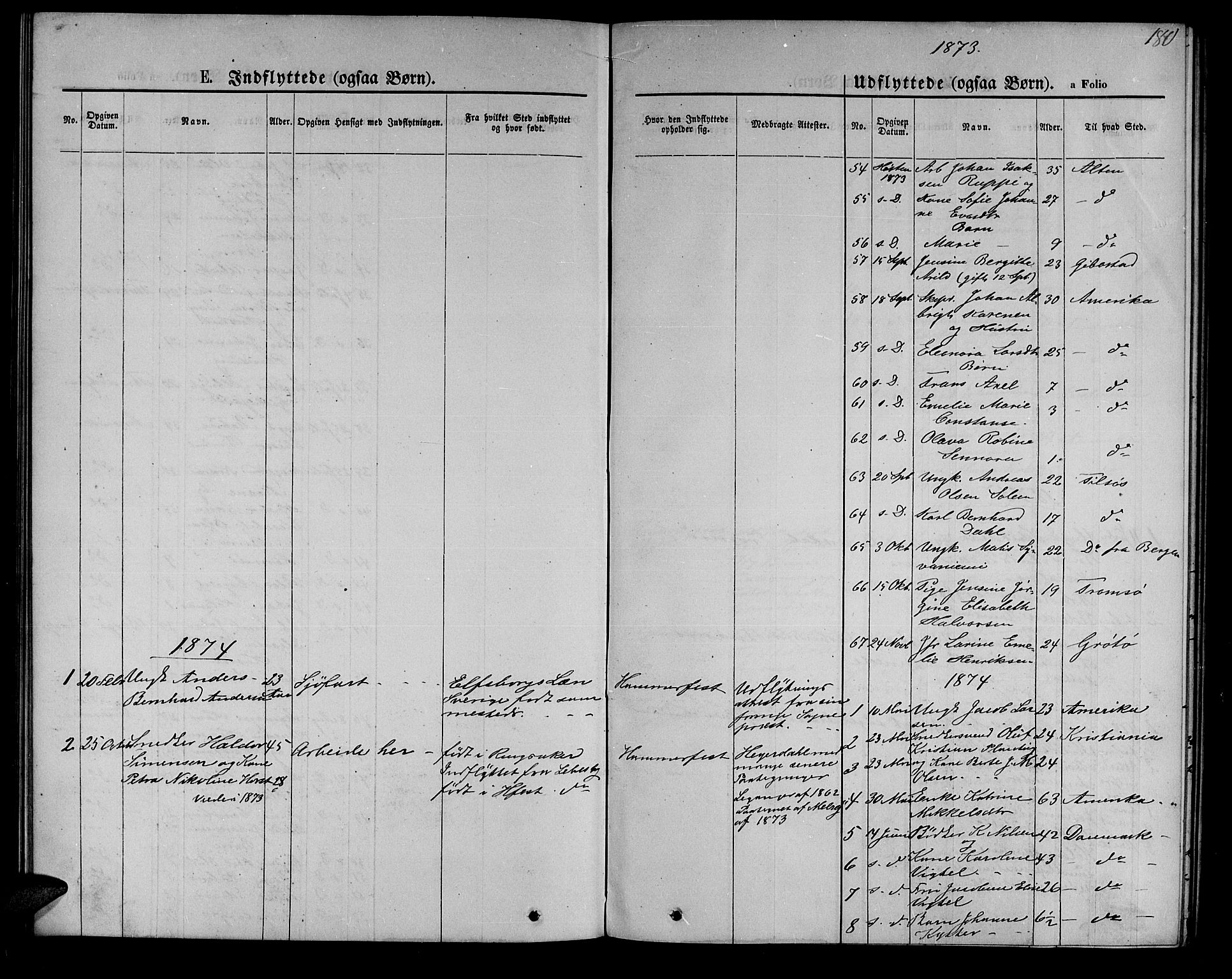 Hammerfest sokneprestkontor, SATØ/S-1347/H/Hb/L0004.klokk: Parish register (copy) no. 4, 1869-1877, p. 180