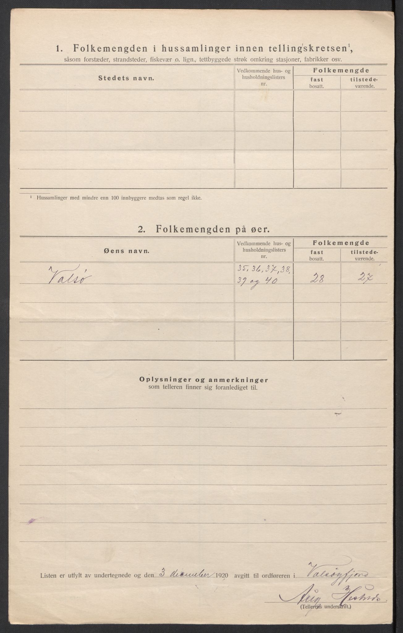 SAT, 1920 census for Valsøyfjord, 1920, p. 17