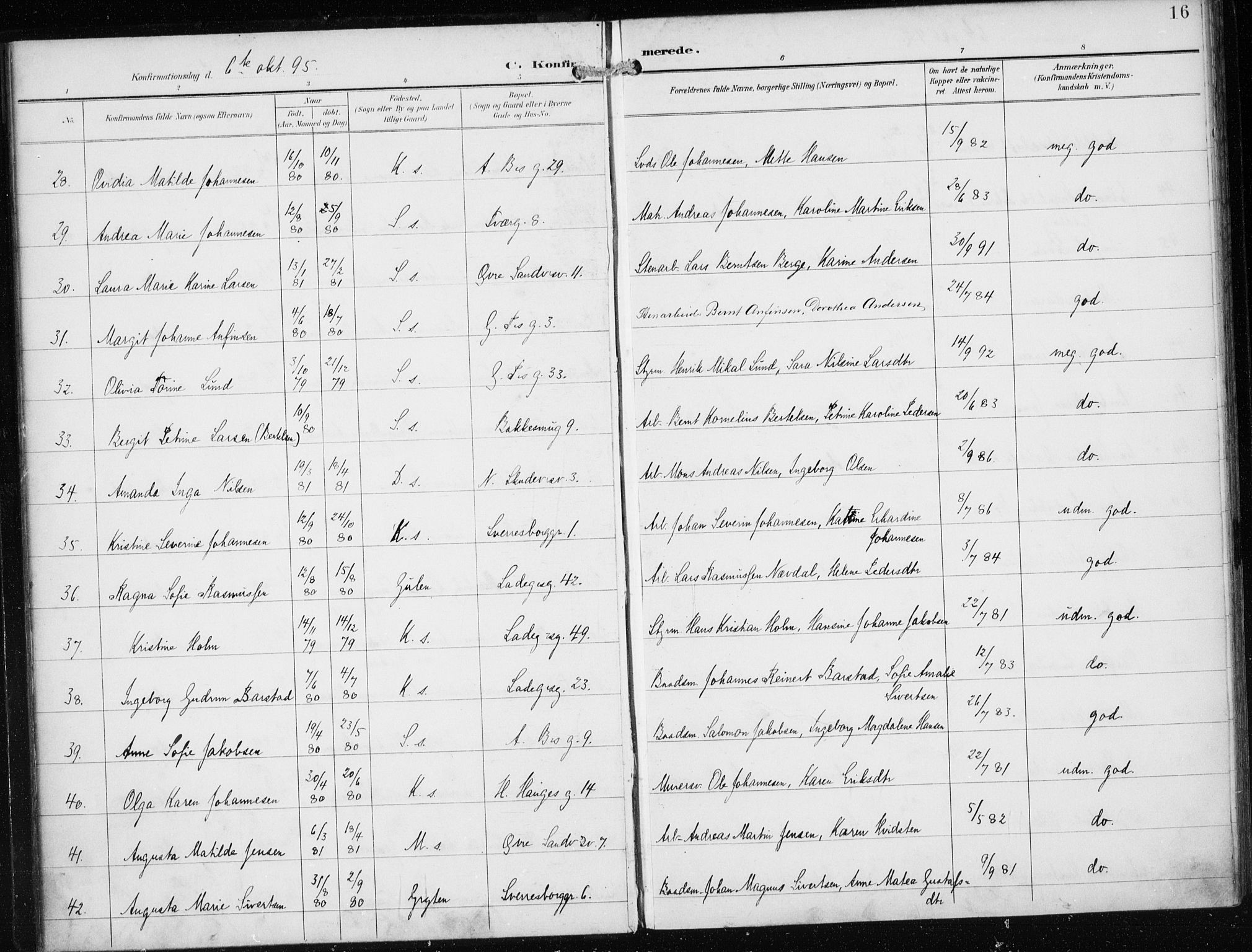Sandviken Sokneprestembete, AV/SAB-A-77601/H/Ha/L0010: Parish register (official) no. C 1, 1895-1905, p. 16