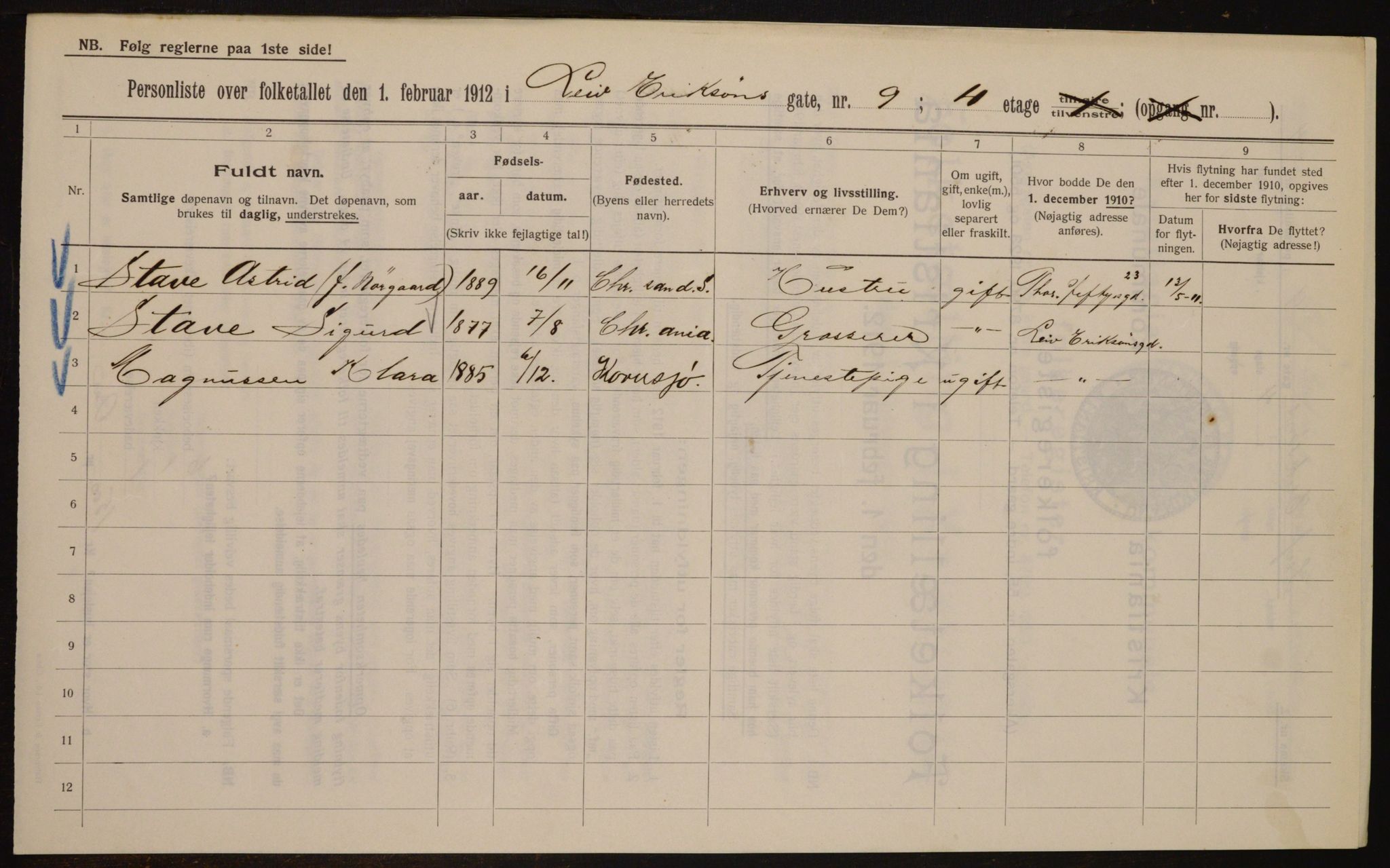 OBA, Municipal Census 1912 for Kristiania, 1912, p. 57837