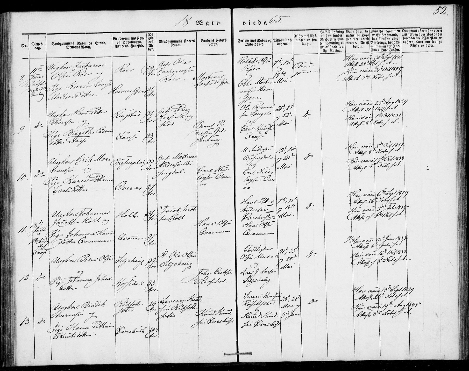 Ministerialprotokoller, klokkerbøker og fødselsregistre - Møre og Romsdal, AV/SAT-A-1454/520/L0276: Parish register (official) no. 520A06, 1844-1881, p. 52