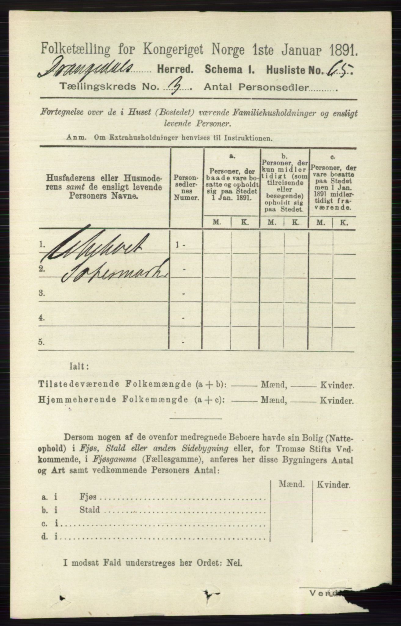 RA, 1891 census for 0817 Drangedal, 1891, p. 856