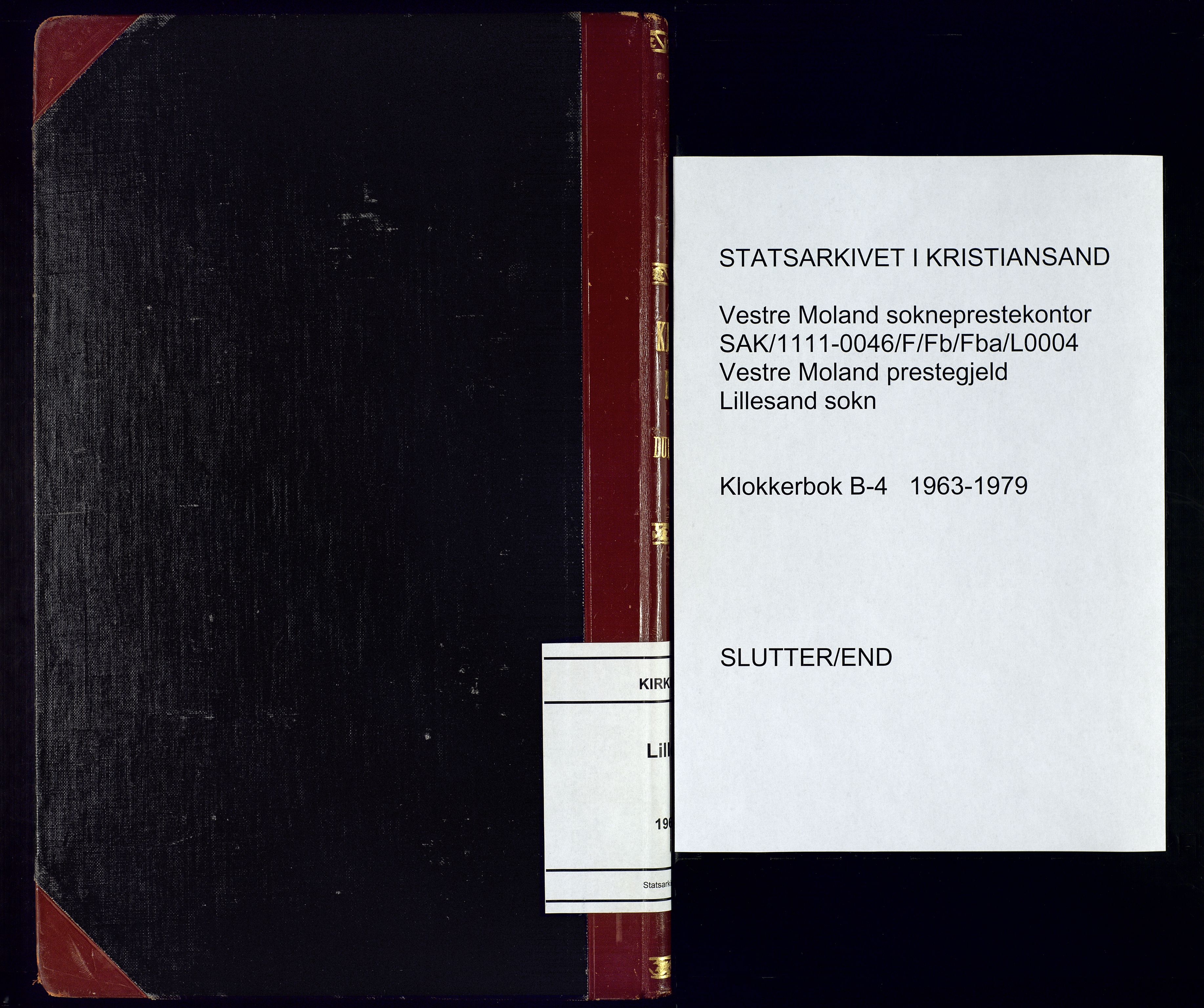 Vestre Moland sokneprestkontor, AV/SAK-1111-0046/F/Fb/Fba/L0004: Parish register (copy) no. B-4, 1963-1979