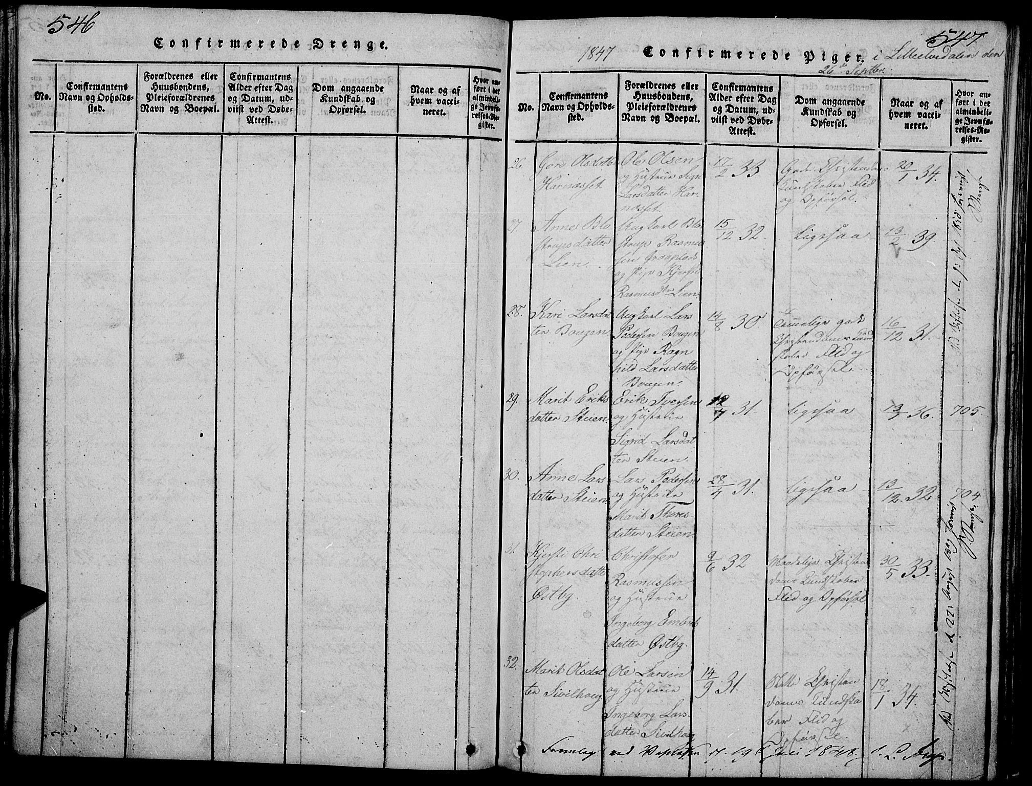Tynset prestekontor, SAH/PREST-058/H/Ha/Hab/L0002: Parish register (copy) no. 2, 1814-1862, p. 546-547