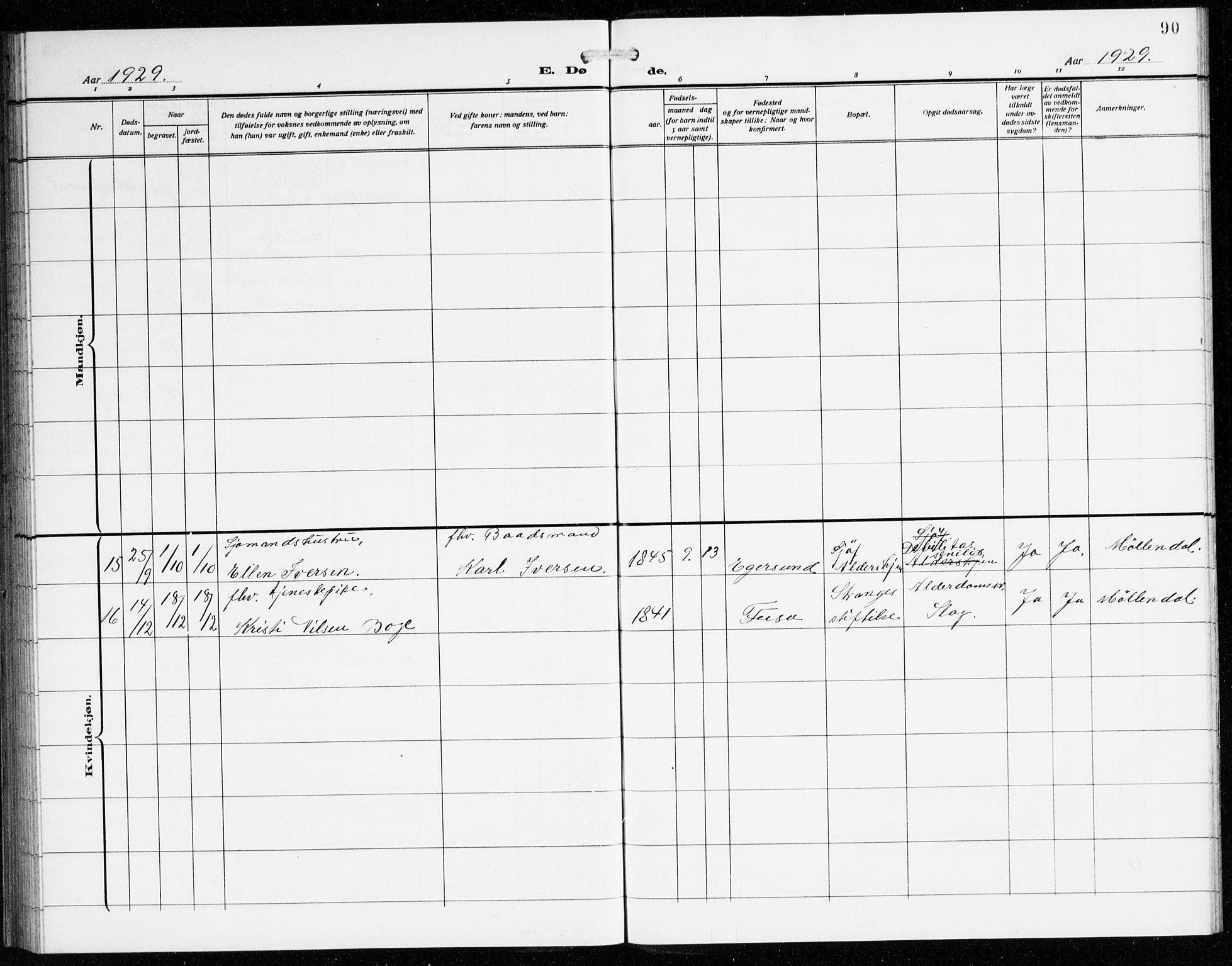 St. Jørgens hospital og Årstad sokneprestembete, AV/SAB-A-99934: Parish register (copy) no. A 11, 1909-1935, p. 90