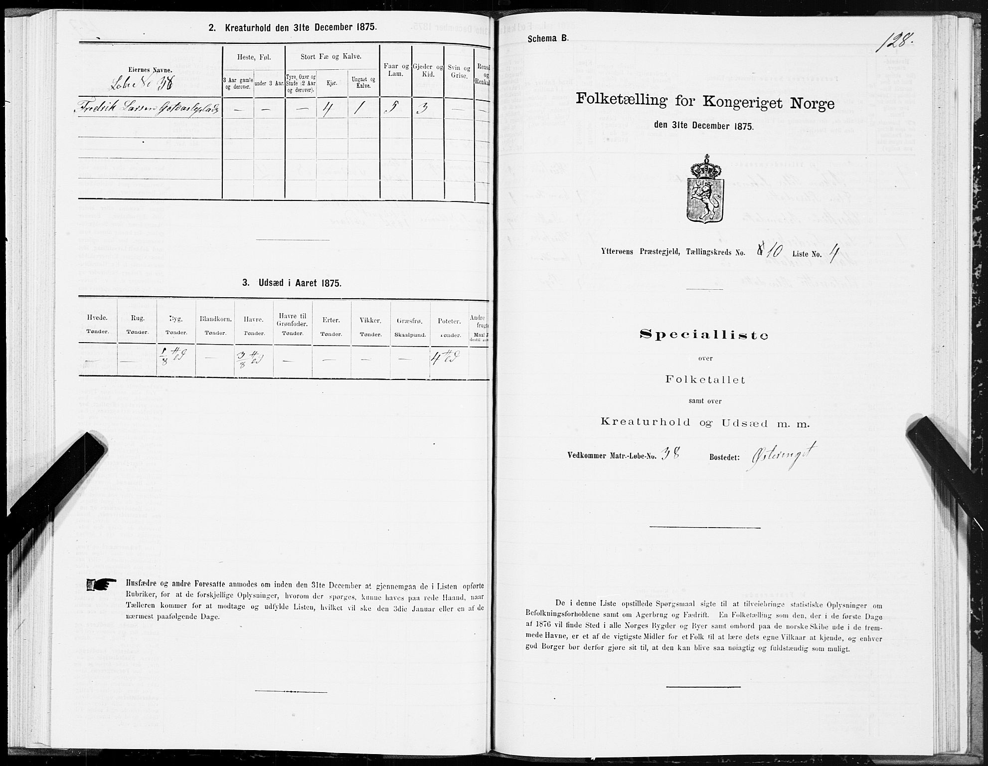 SAT, 1875 census for 1722P Ytterøy, 1875, p. 5128