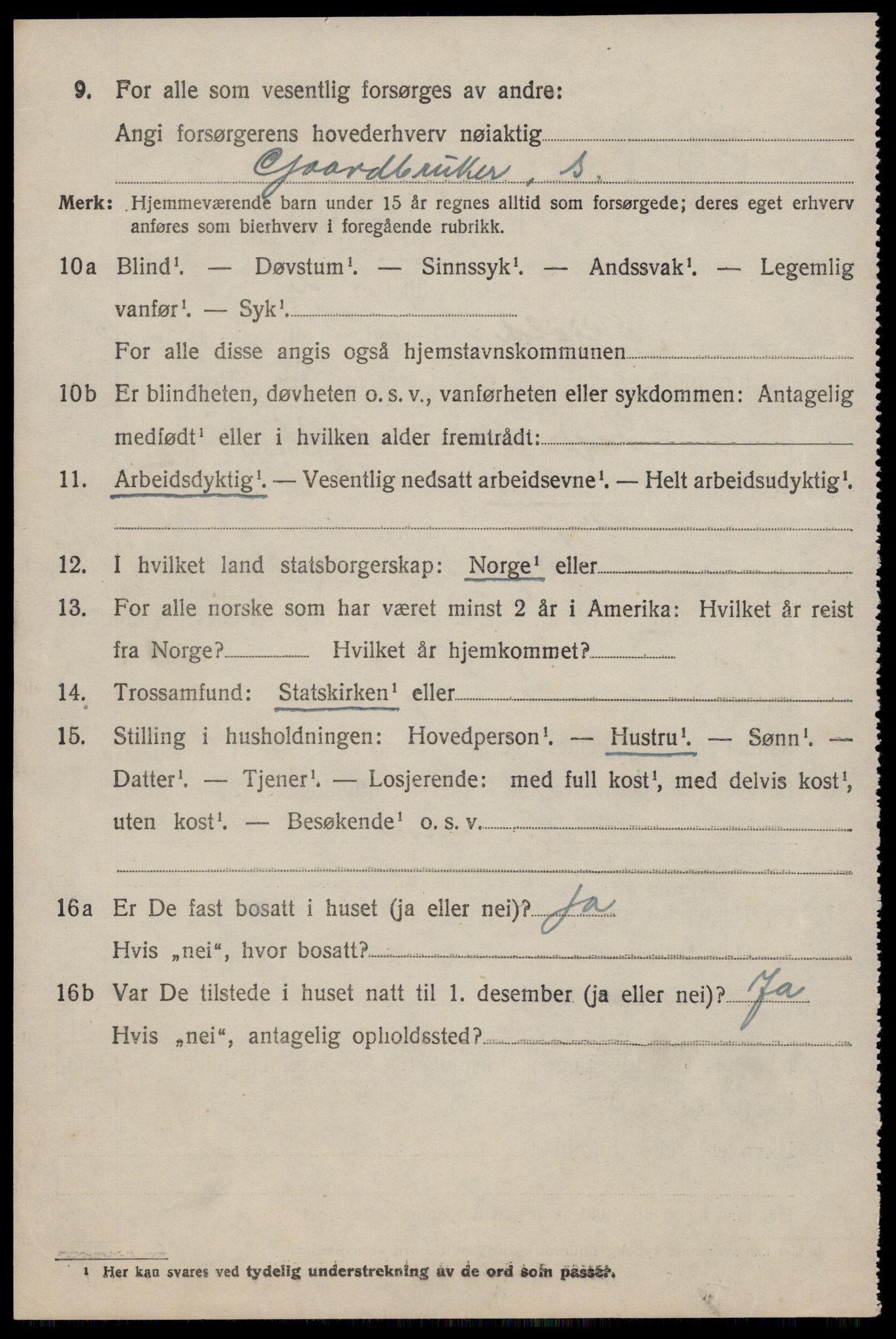 SAST, 1920 census for Skjold, 1920, p. 3163