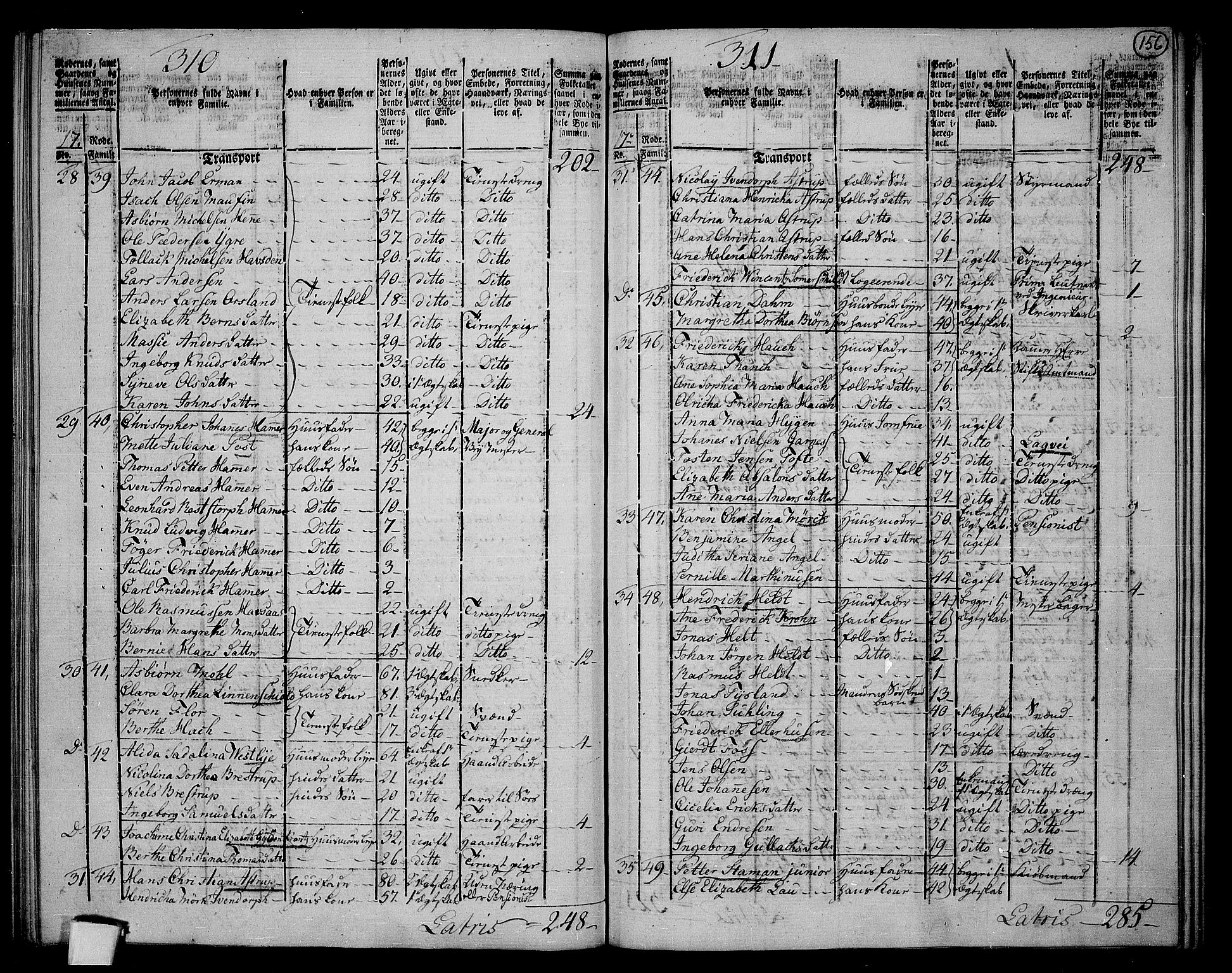 RA, 1801 census for 1301 Bergen, 1801, p. 155b-156a