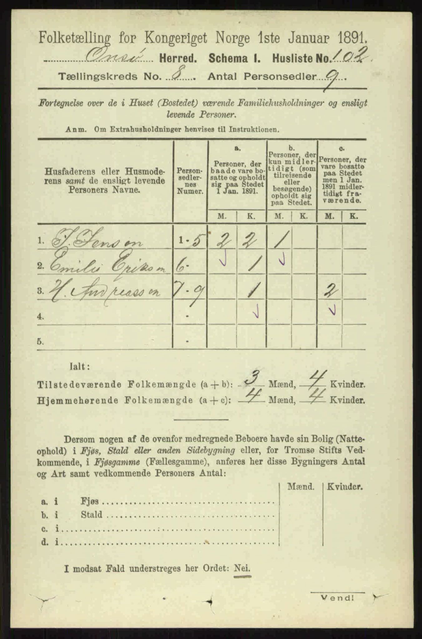 RA, 1891 census for 0134 Onsøy, 1891, p. 7498
