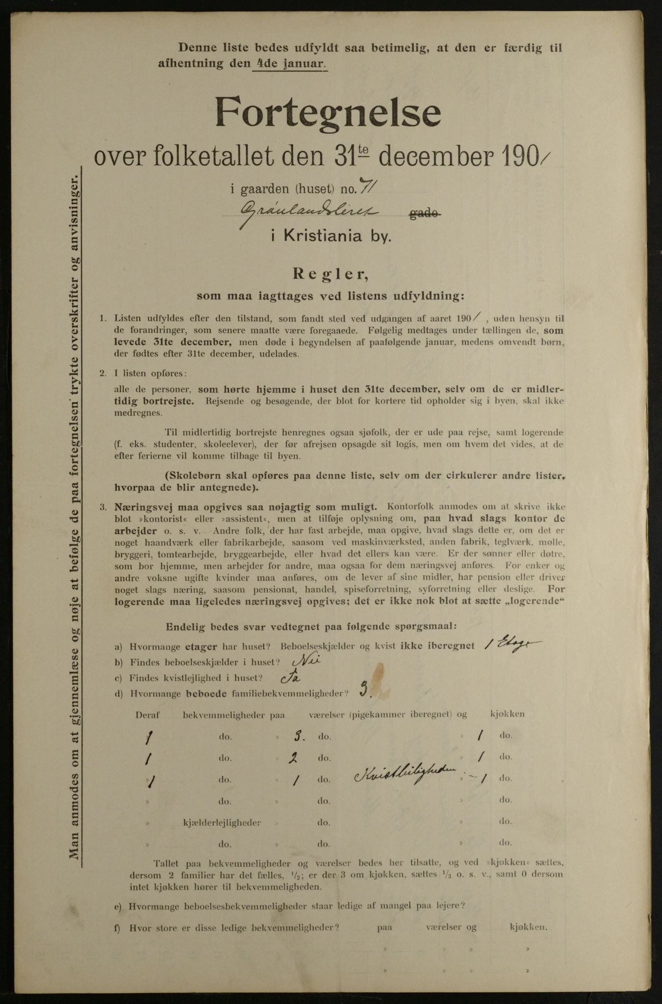 OBA, Municipal Census 1901 for Kristiania, 1901, p. 5239