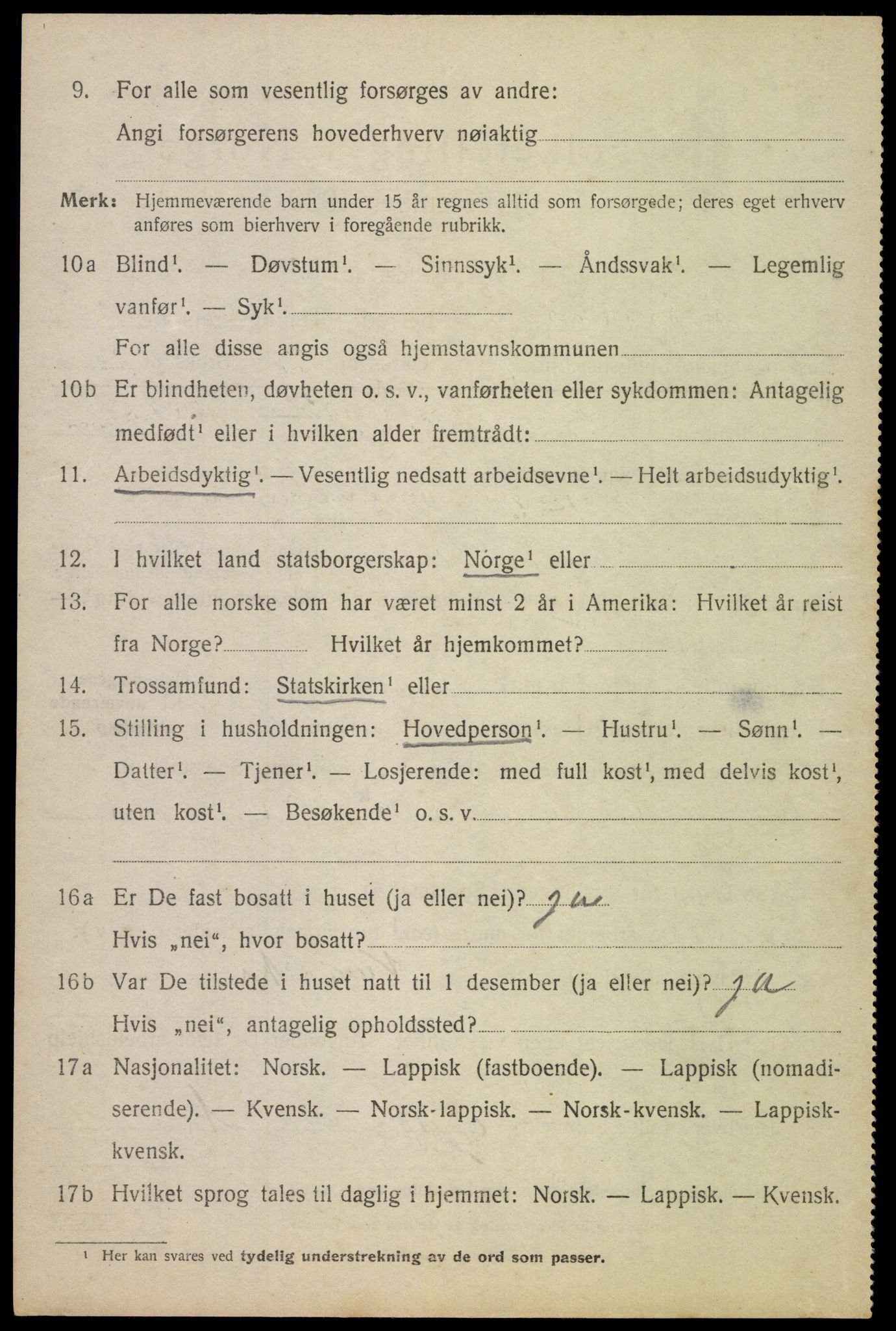 SAT, 1920 census for Ankenes, 1920, p. 3700