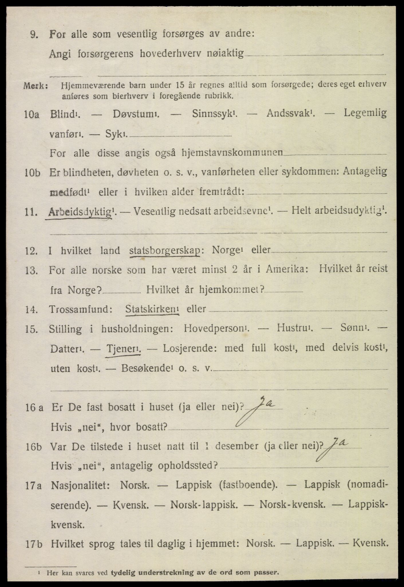 SAT, 1920 census for Namdalseid, 1920, p. 2329