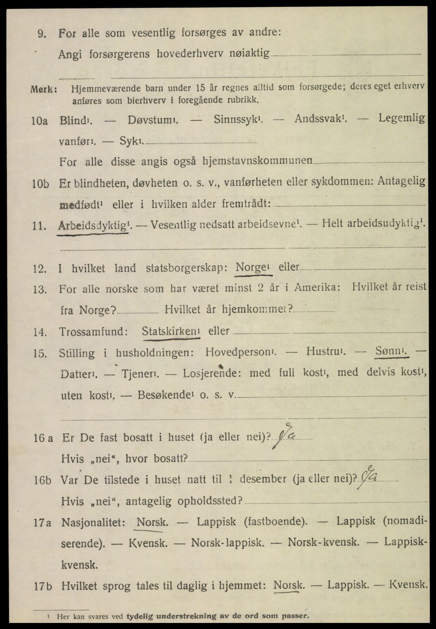 SAT, 1920 census for Egge, 1920, p. 3853