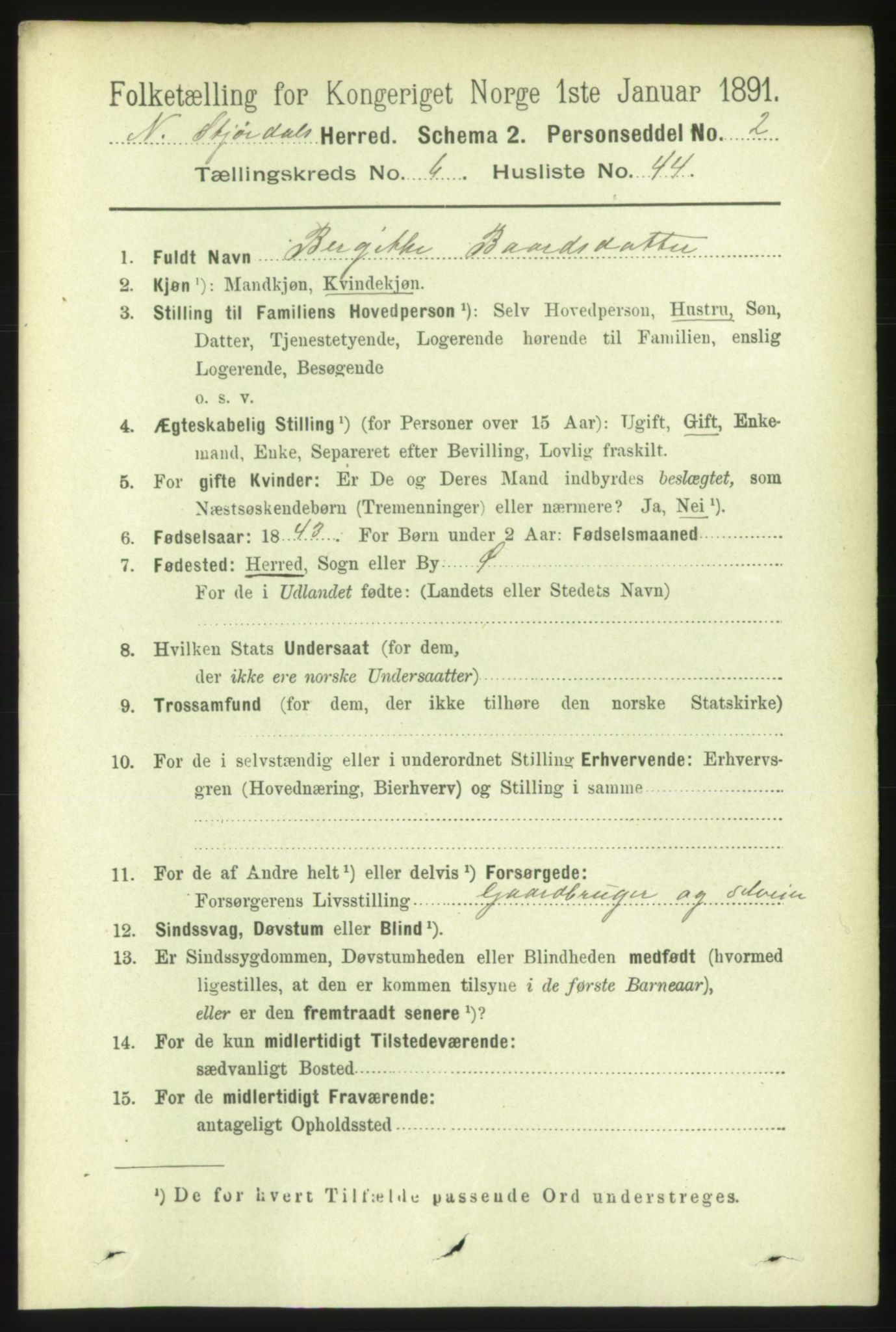 RA, 1891 census for 1714 Nedre Stjørdal, 1891, p. 2821