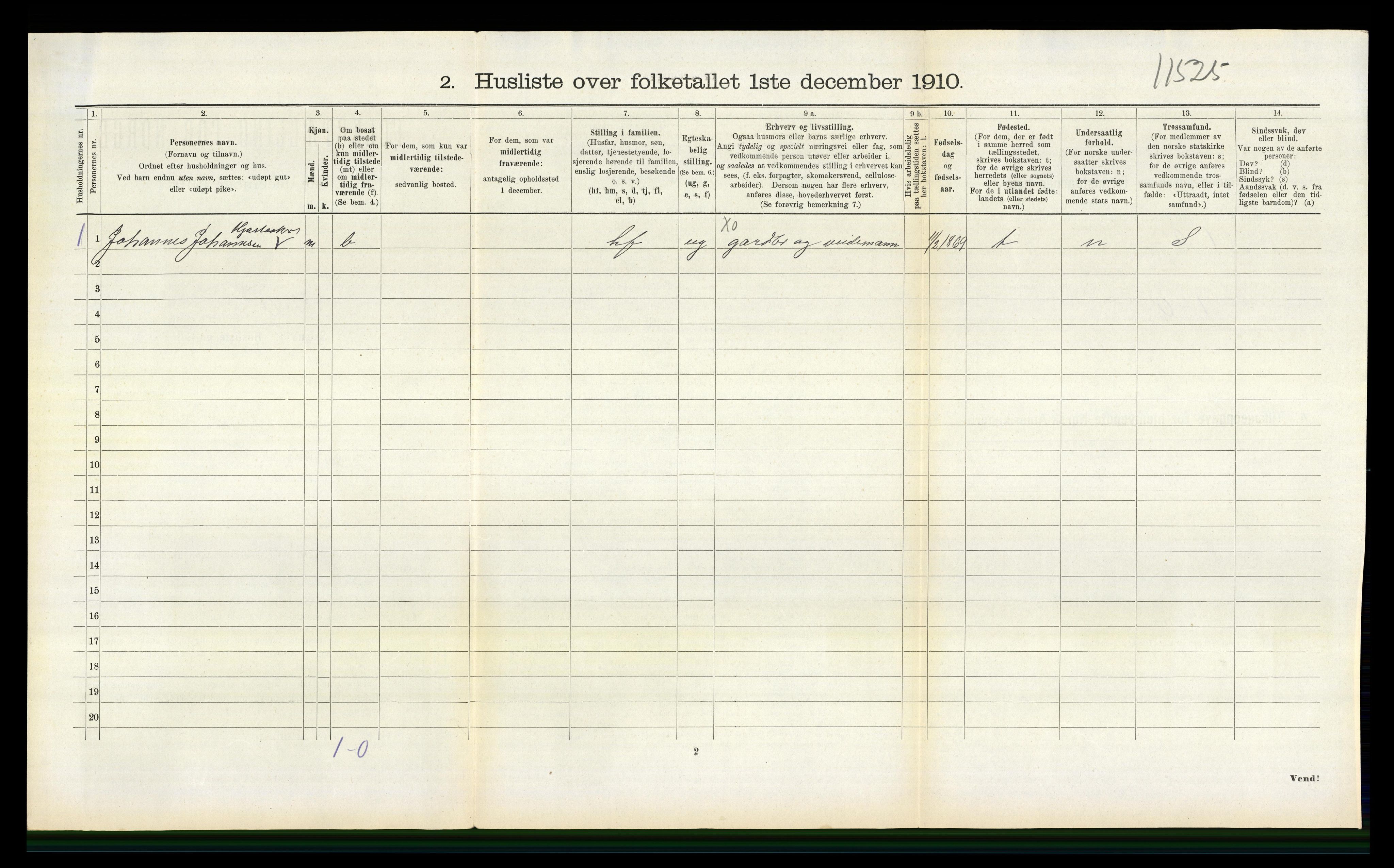 RA, 1910 census for Strandvik, 1910, p. 608