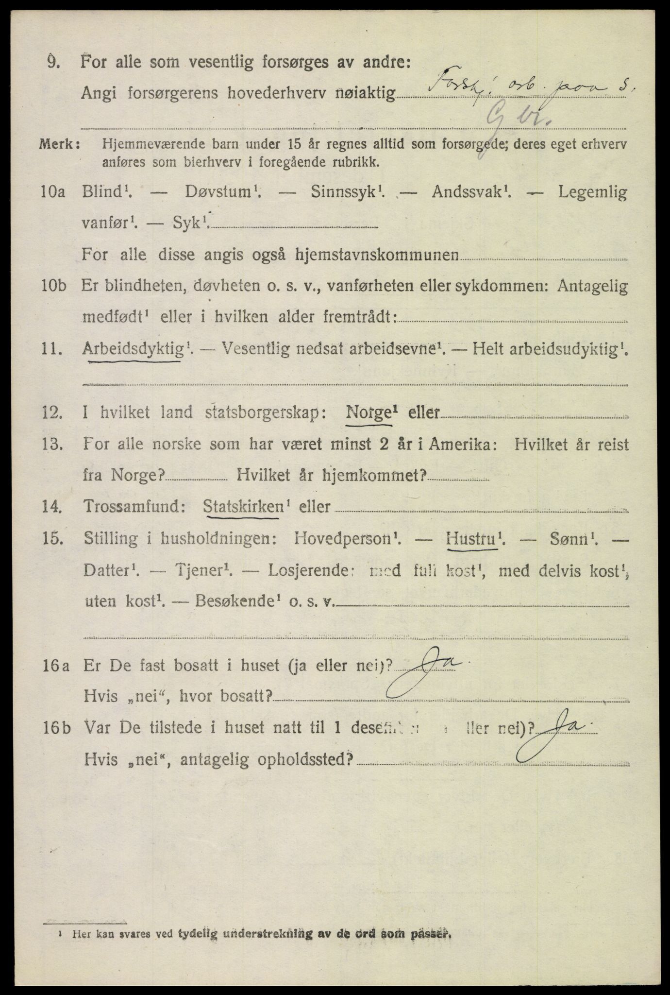 SAH, 1920 census for Fåberg, 1920, p. 15023