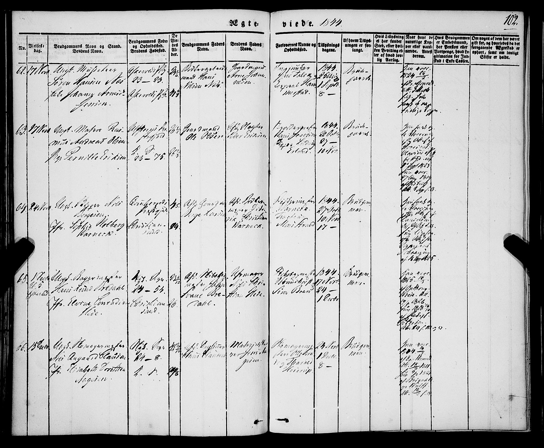 Korskirken sokneprestembete, AV/SAB-A-76101/H/Haa/L0034: Parish register (official) no. D 1, 1832-1852, p. 102