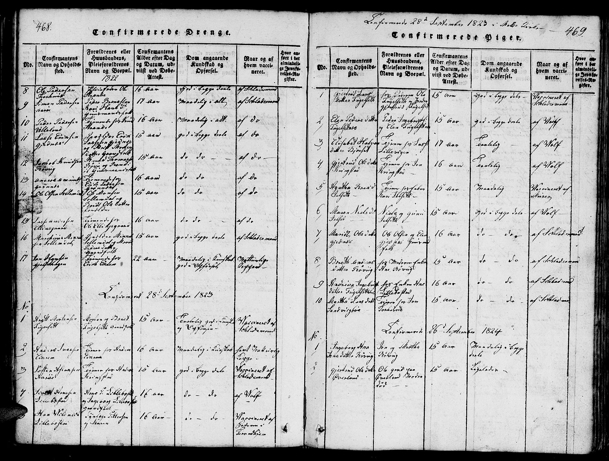 Ministerialprotokoller, klokkerbøker og fødselsregistre - Møre og Romsdal, SAT/A-1454/555/L0665: Parish register (copy) no. 555C01, 1818-1868, p. 468-469