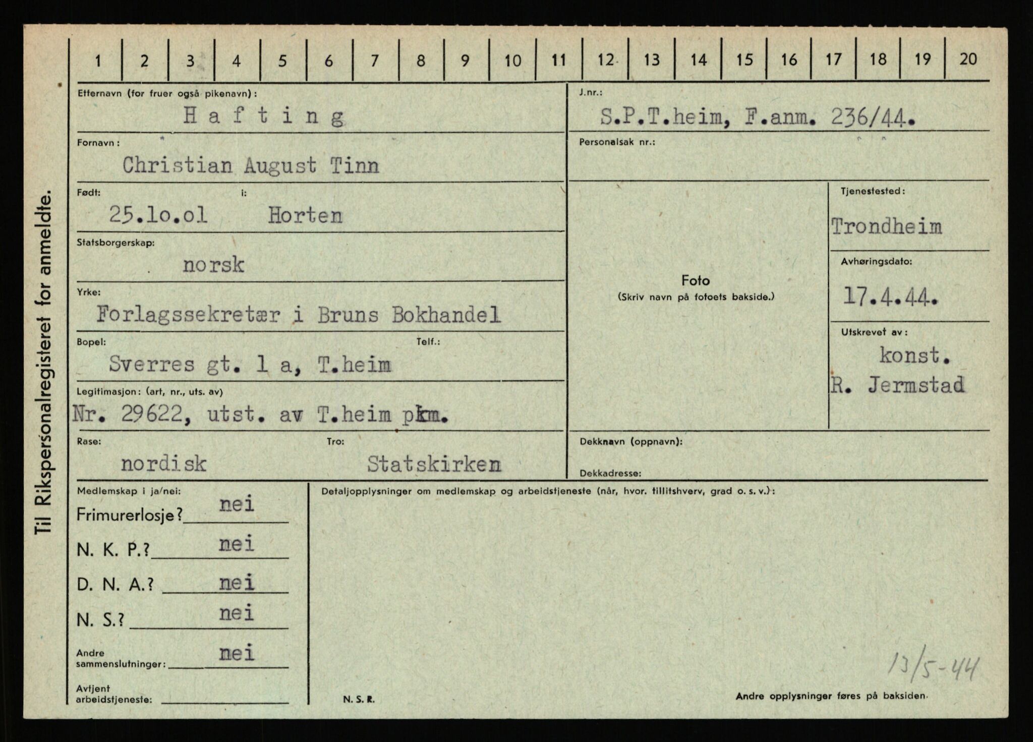 Statspolitiet - Hovedkontoret / Osloavdelingen, AV/RA-S-1329/C/Ca/L0005: Furali - Hamula, 1943-1945, p. 3793