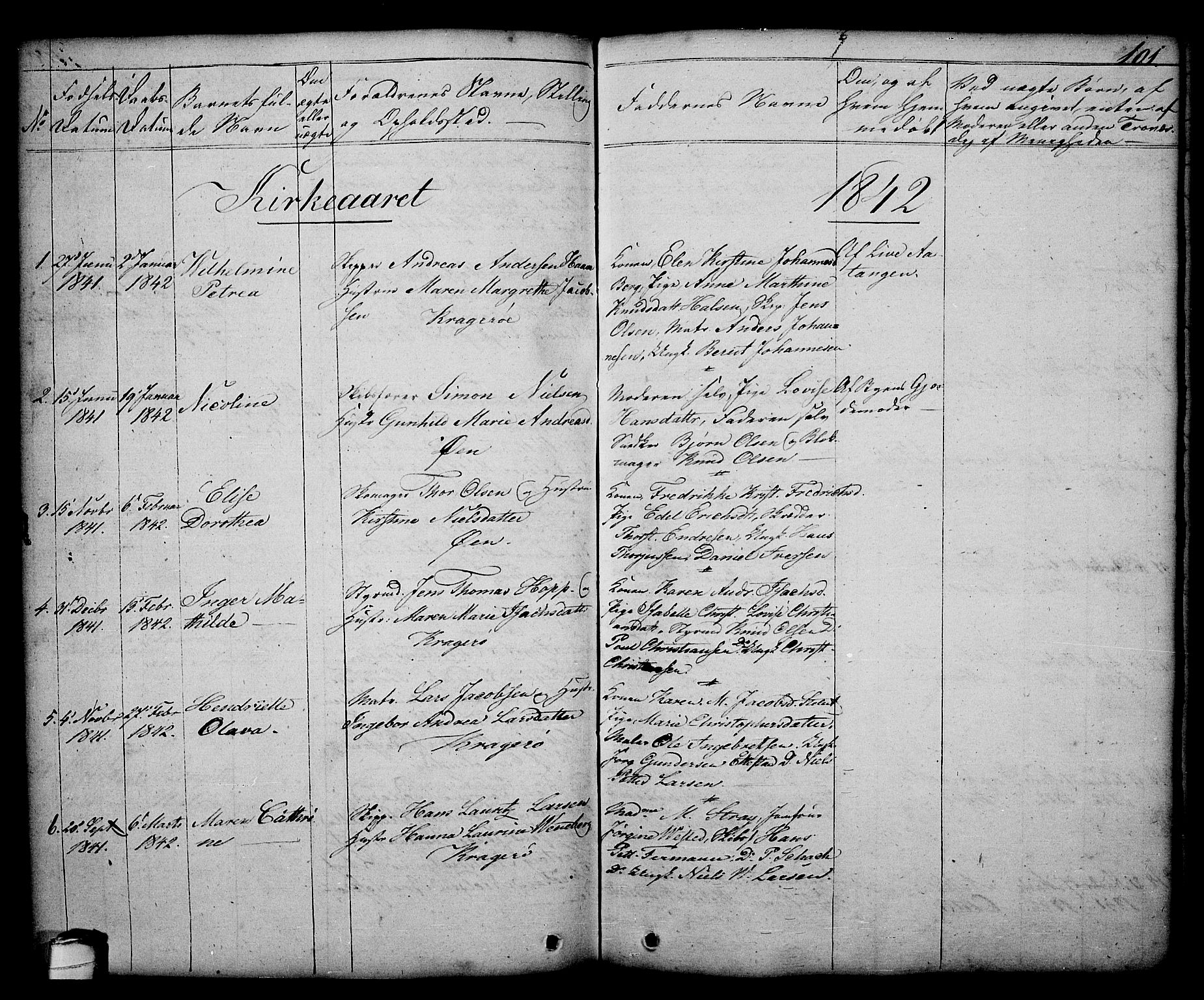 Kragerø kirkebøker, AV/SAKO-A-278/G/Ga/L0003: Parish register (copy) no. 3, 1832-1852, p. 101