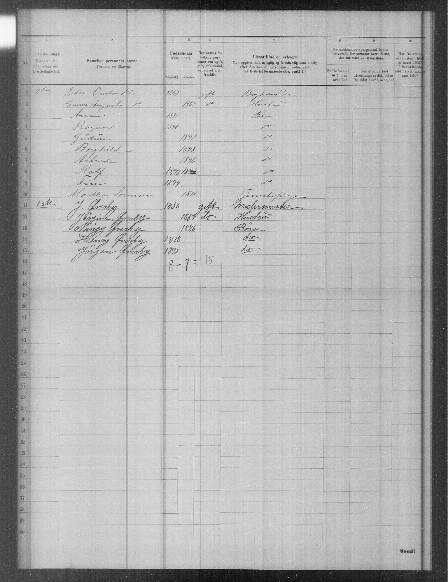 OBA, Municipal Census 1902 for Kristiania, 1902, p. 17423