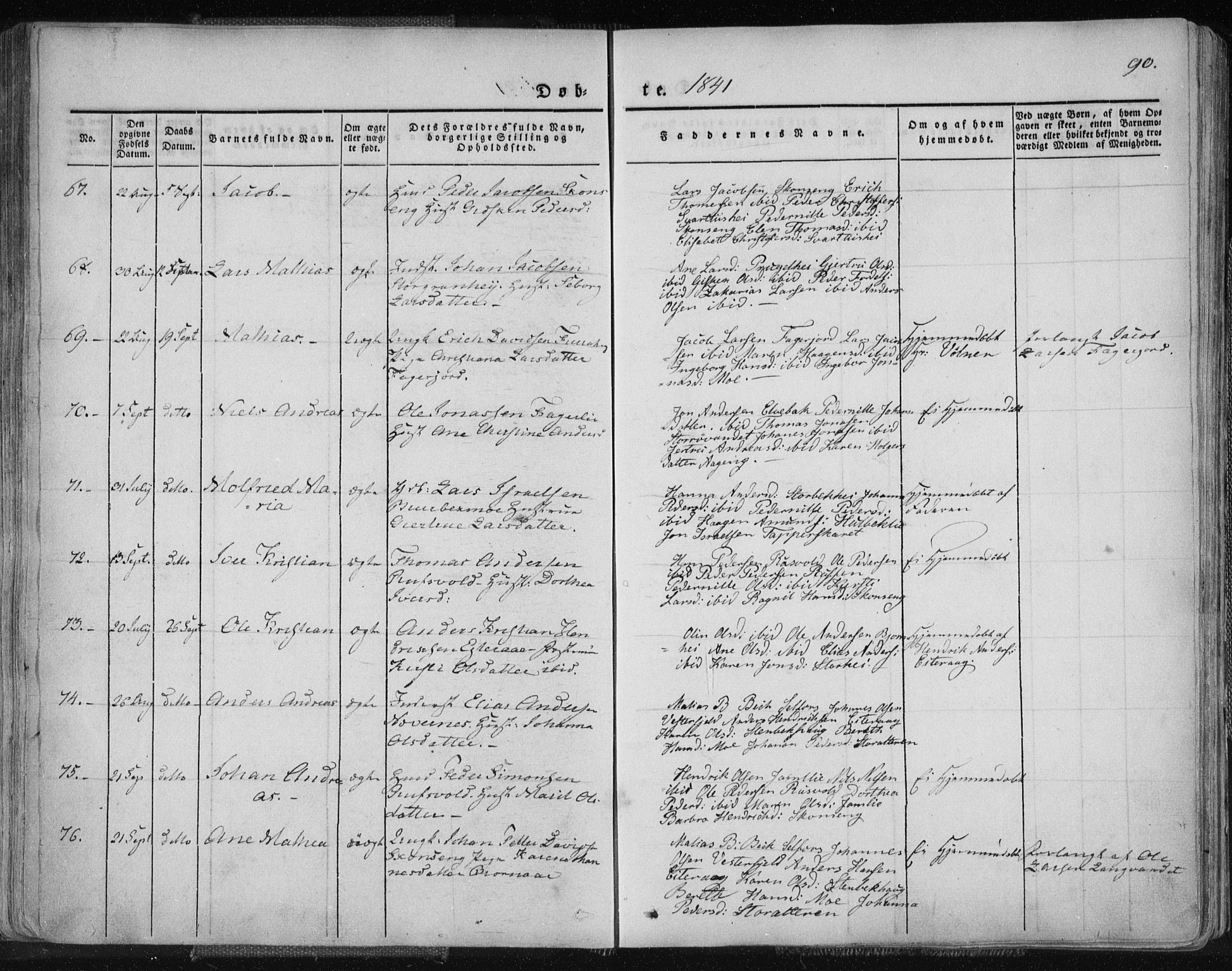 Ministerialprotokoller, klokkerbøker og fødselsregistre - Nordland, AV/SAT-A-1459/827/L0390: Parish register (official) no. 827A02, 1826-1841, p. 90