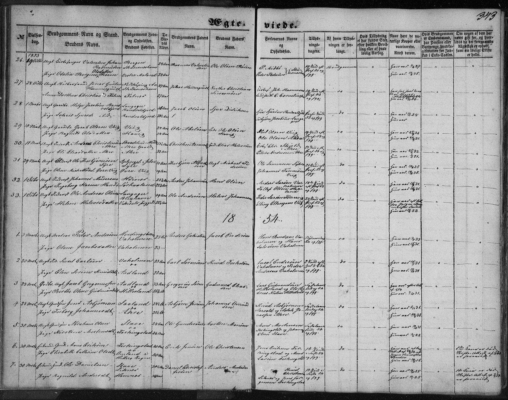 Skudenes sokneprestkontor, AV/SAST-A -101849/H/Ha/Haa/L0005: Parish register (official) no. A 3.2, 1847-1863, p. 343