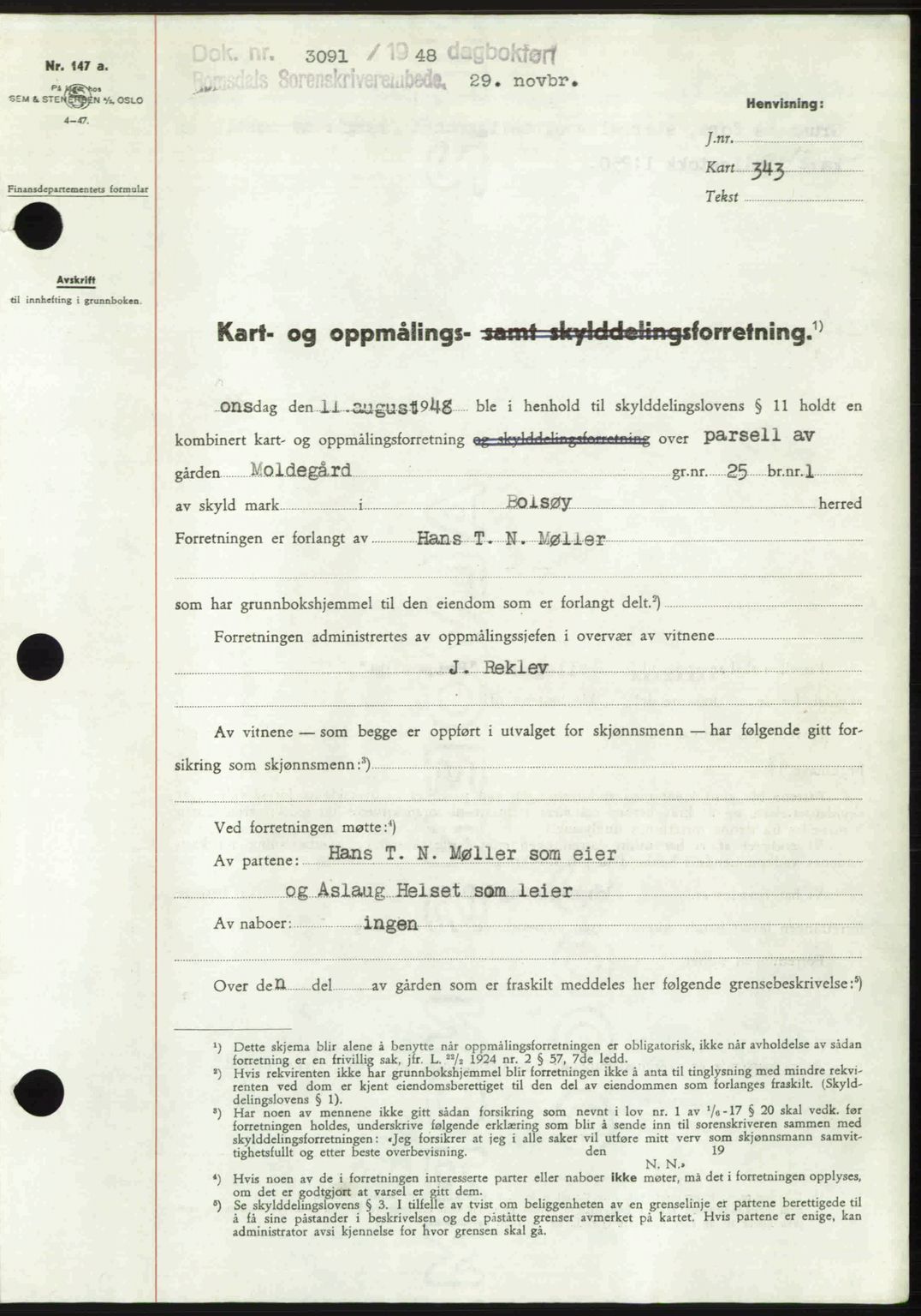 Romsdal sorenskriveri, AV/SAT-A-4149/1/2/2C: Mortgage book no. A28, 1948-1949, Diary no: : 3091/1948