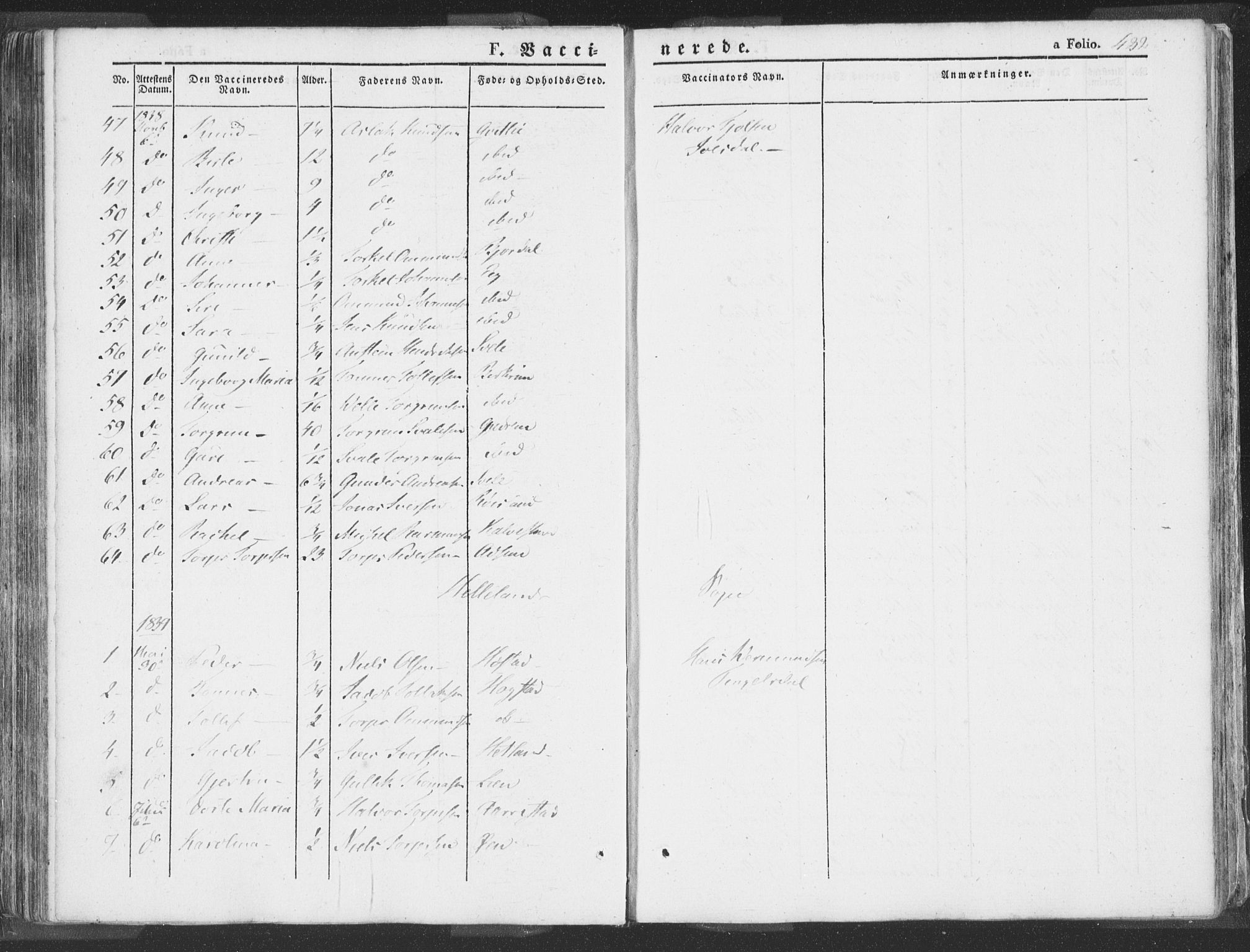 Helleland sokneprestkontor, SAST/A-101810: Parish register (official) no. A 6.2, 1834-1863, p. 432