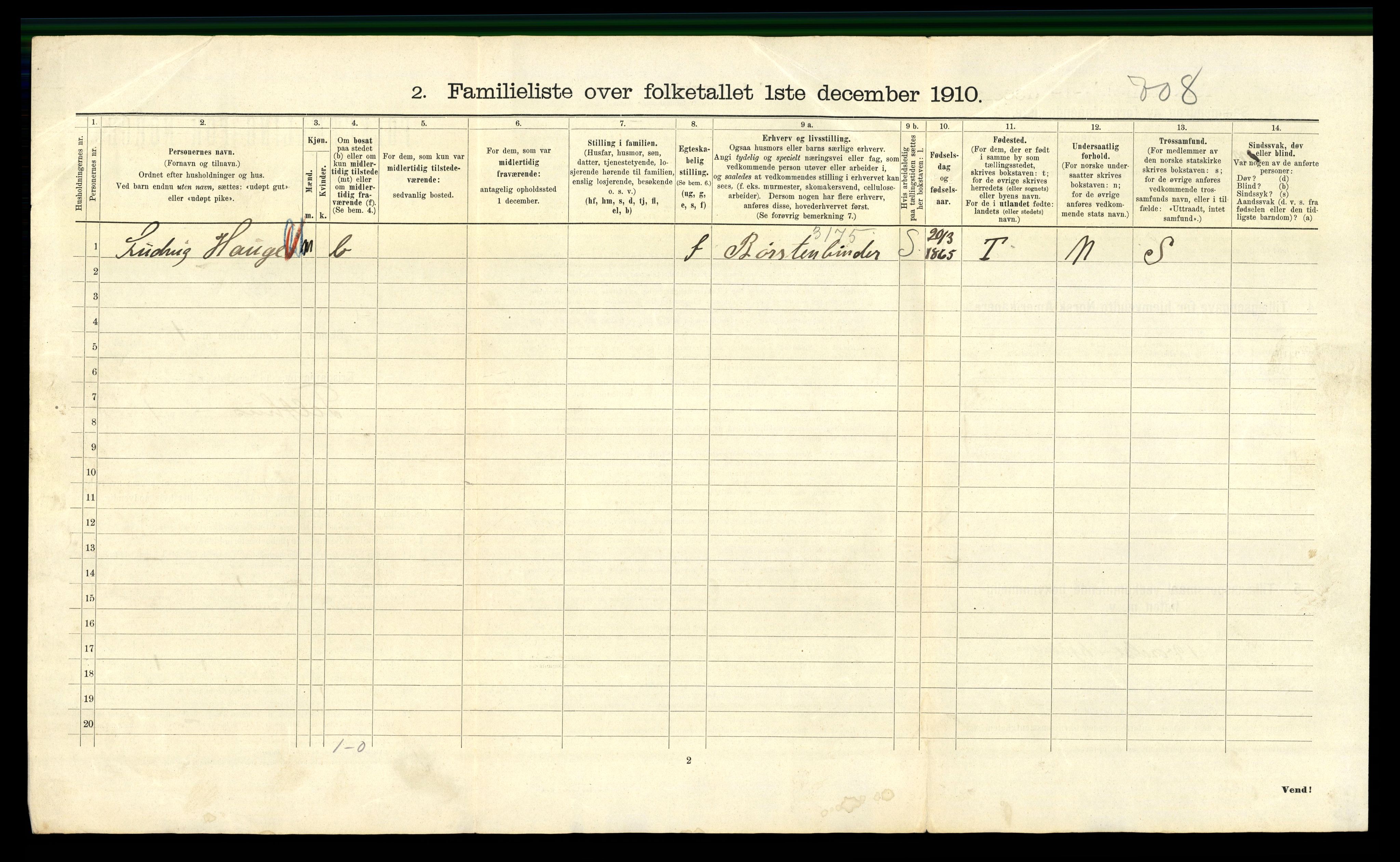 RA, 1910 census for Kristiania, 1910, p. 103436