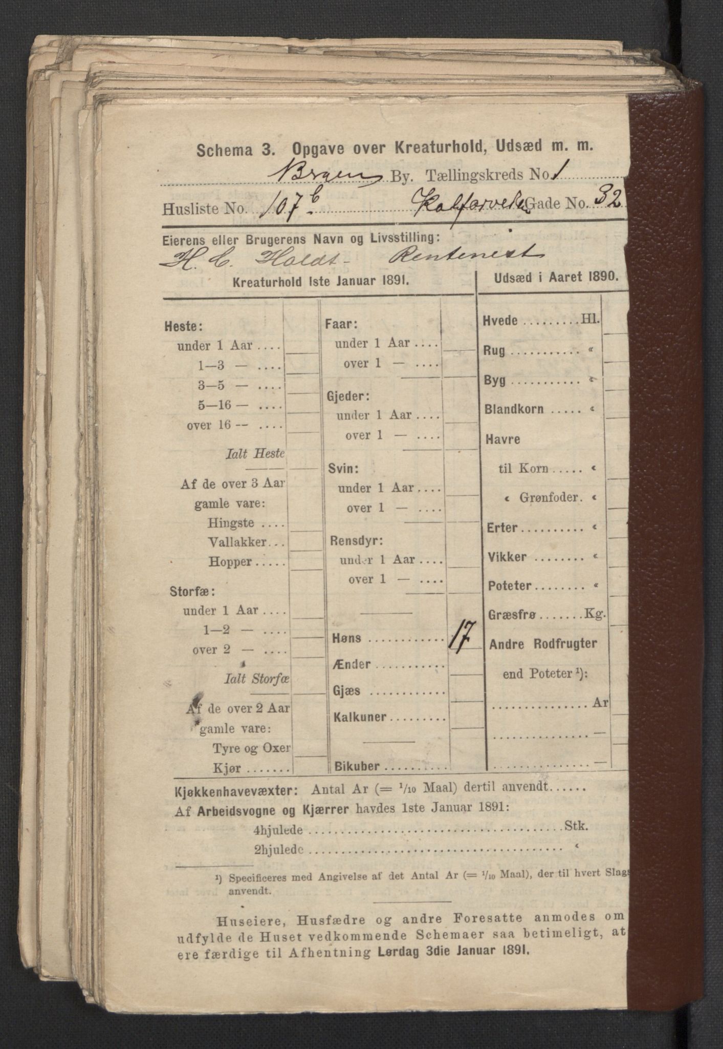 RA, 1891 Census for 1301 Bergen, 1891, p. 384