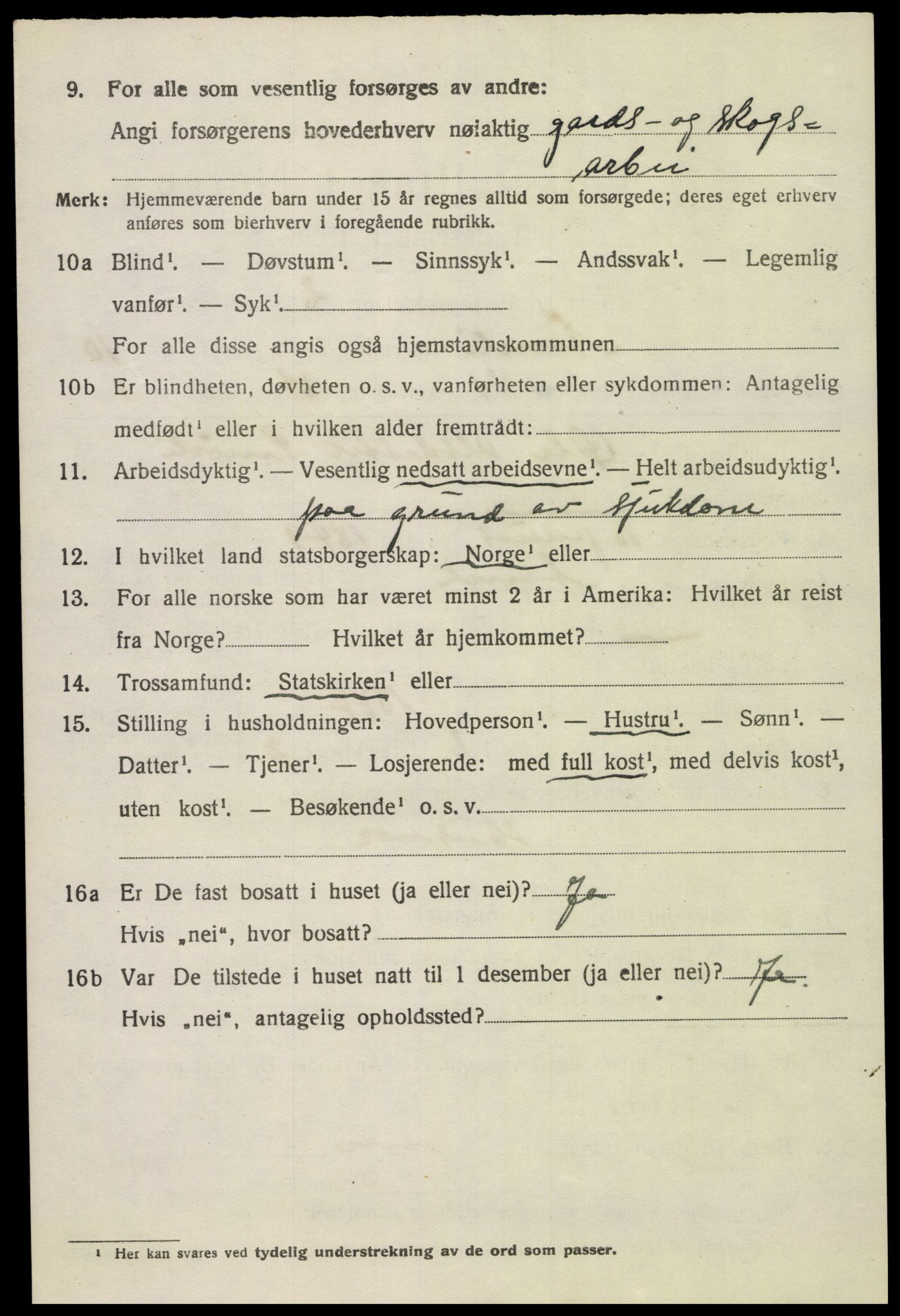 SAK, 1920 census for Åmli, 1920, p. 4196