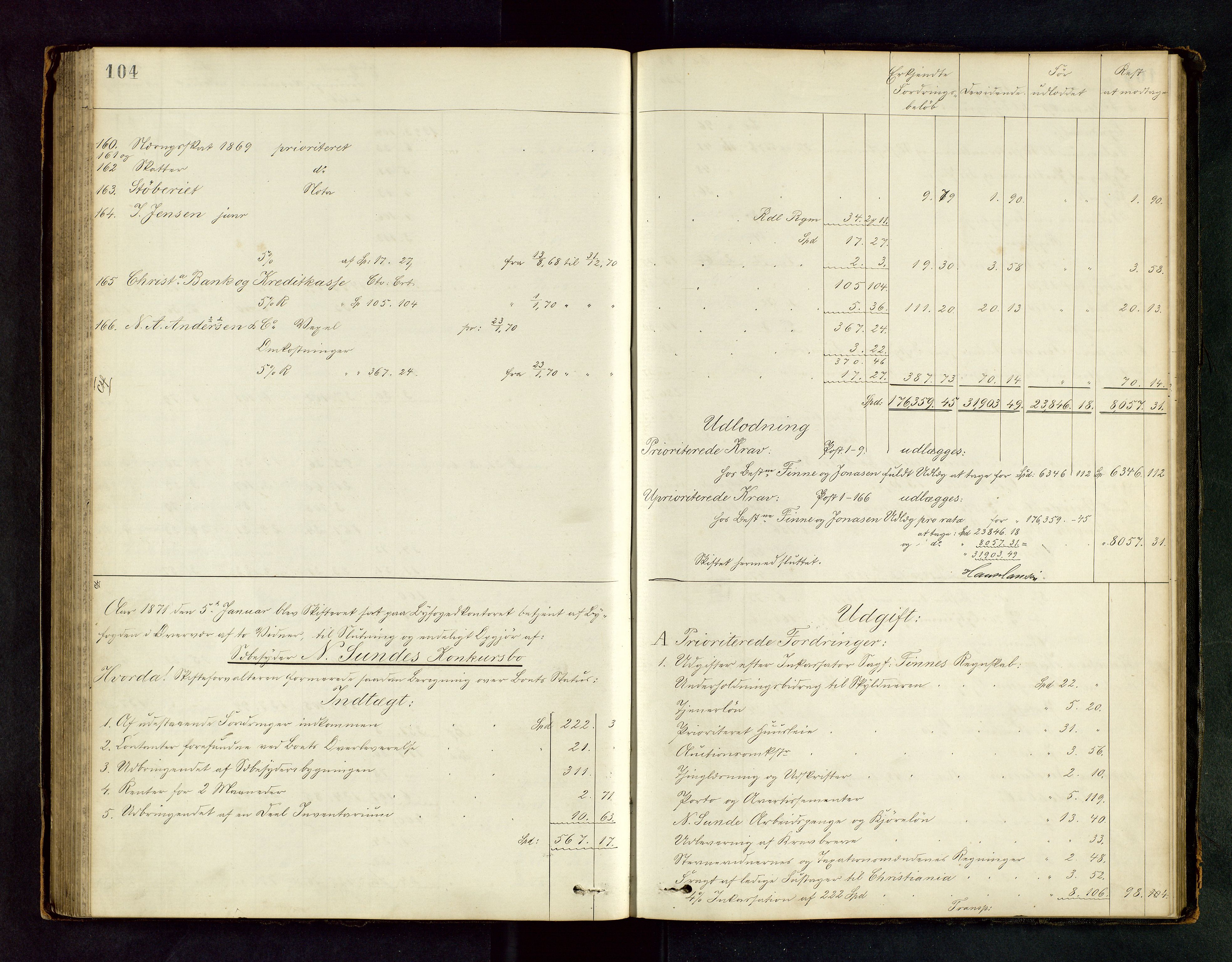 Stavanger byfogd, AV/SAST-A-101408/001/5/50/503BD/L0001: Skifteutlodningsprotokoll, 1869-1871, p. 104