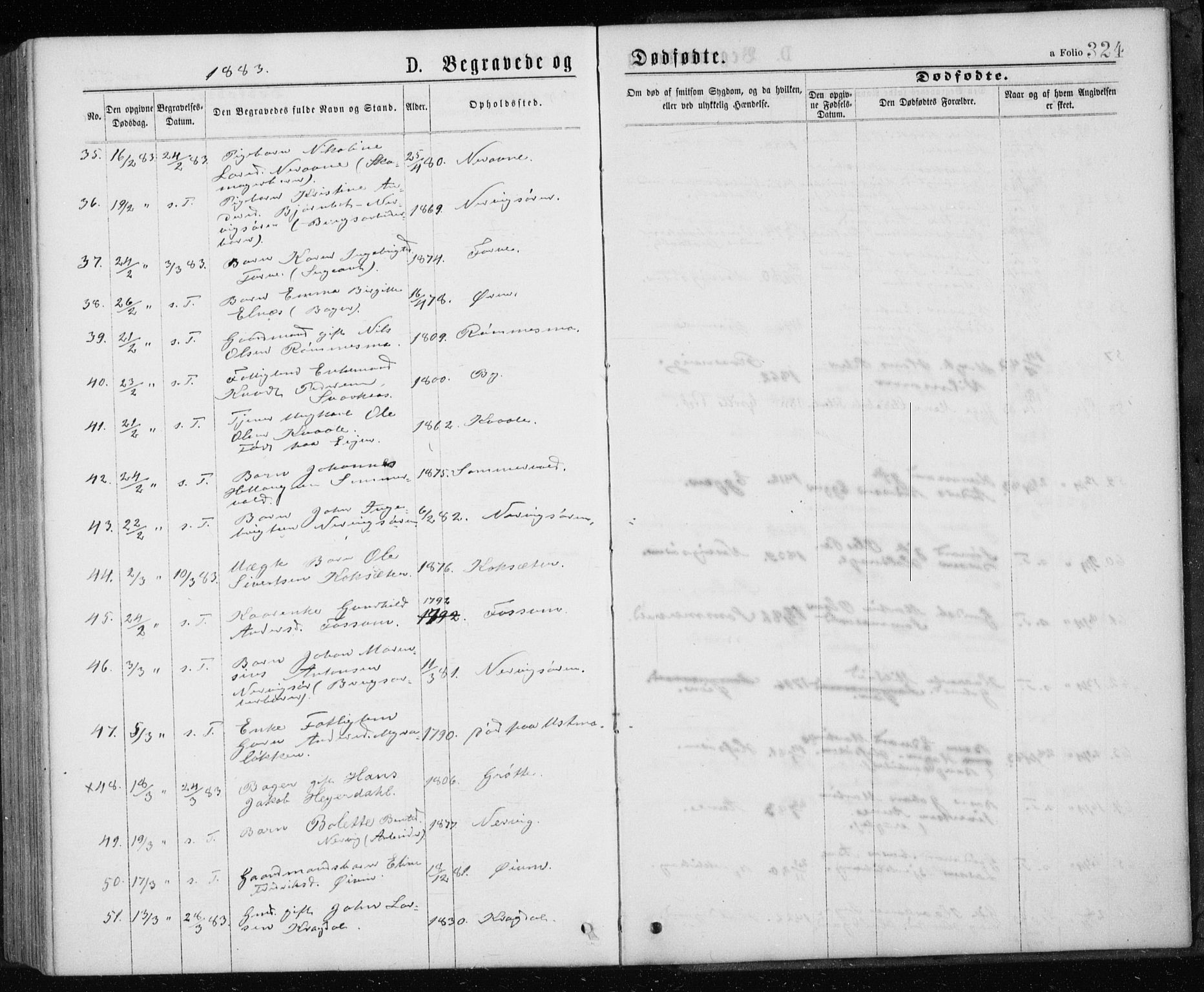 Ministerialprotokoller, klokkerbøker og fødselsregistre - Sør-Trøndelag, AV/SAT-A-1456/668/L0817: Parish register (copy) no. 668C06, 1873-1884, p. 324