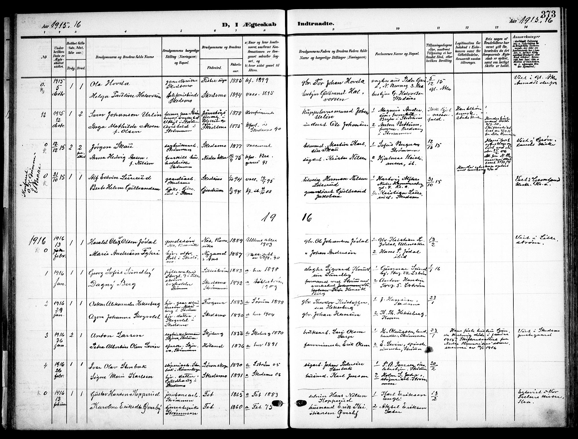 Skedsmo prestekontor Kirkebøker, SAO/A-10033a/F/Fa/L0015: Parish register (official) no. I 15, 1902-1917, p. 373