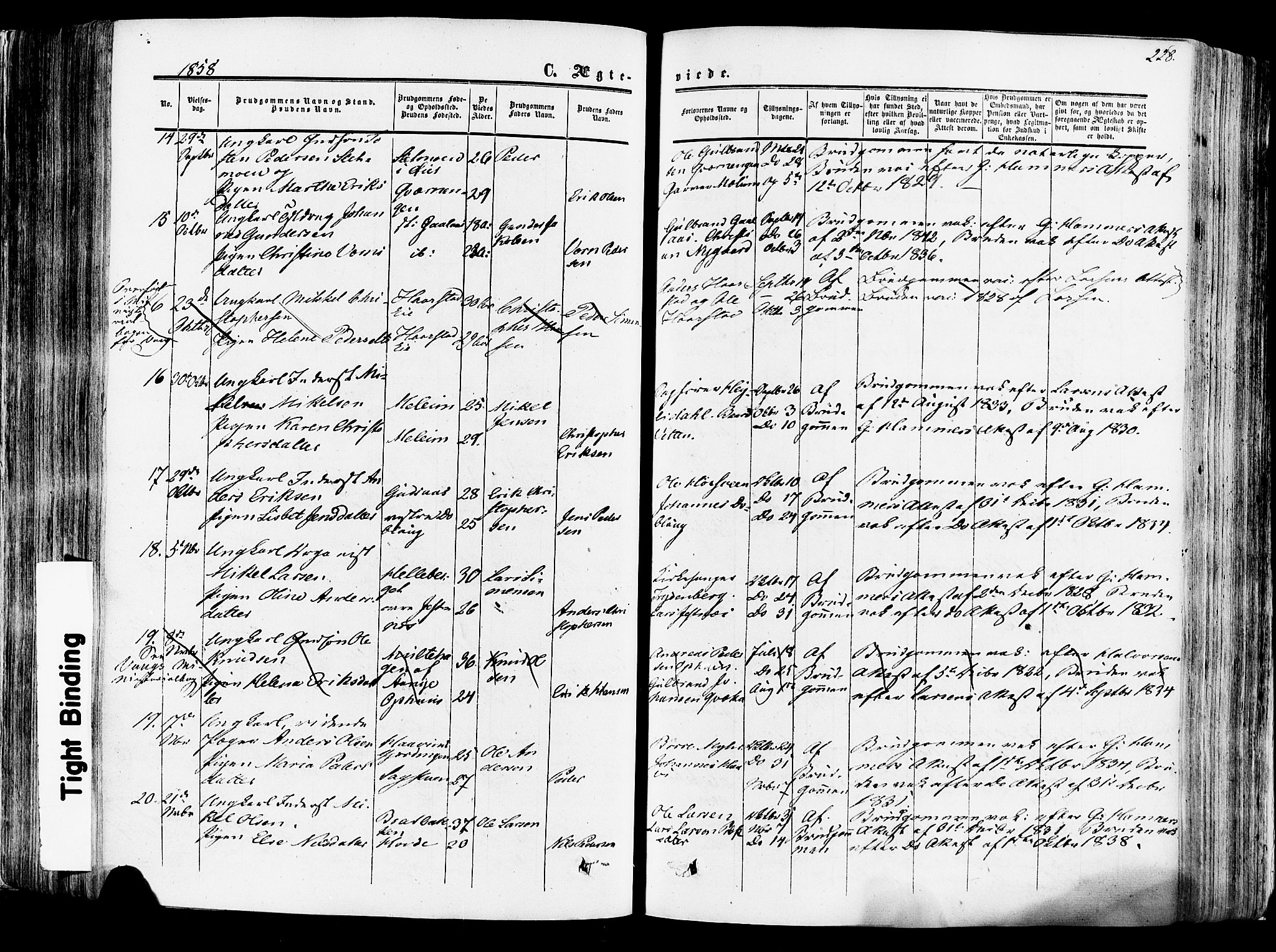 Vang prestekontor, Hedmark, SAH/PREST-008/H/Ha/Haa/L0013: Parish register (official) no. 13, 1855-1879, p. 228