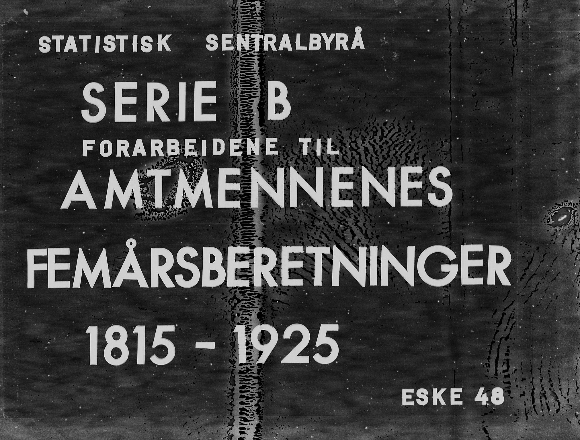 Statistisk sentralbyrå, Næringsøkonomiske emner, Generelt - Amtmennenes femårsberetninger, RA/S-2233/F/Fa/L0048: --, 1871-1880, p. 1