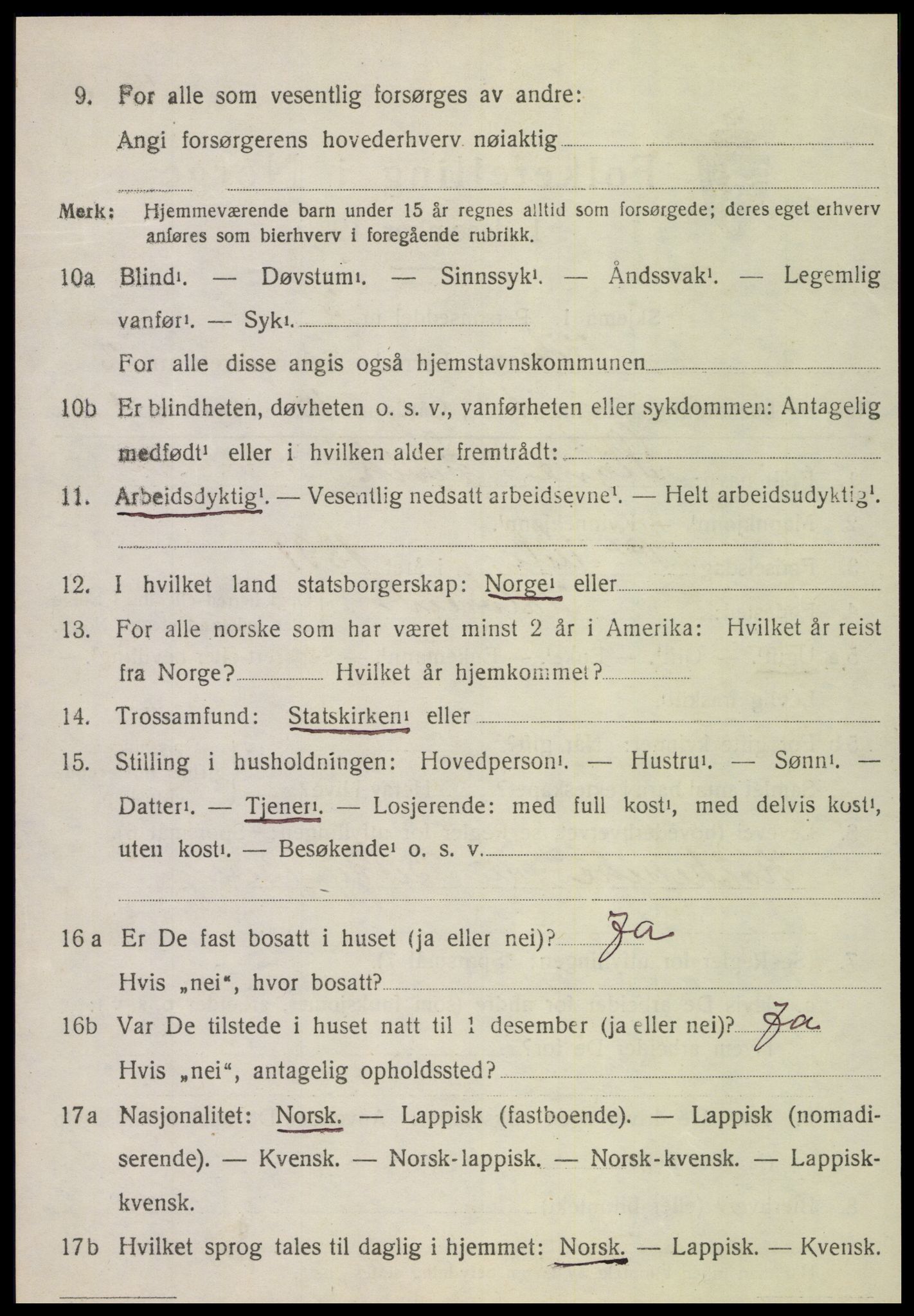 SAT, 1920 census for Vikna, 1920, p. 1560