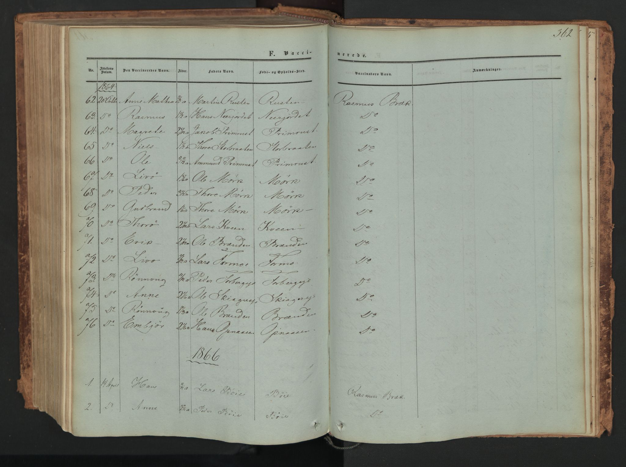 Skjåk prestekontor, SAH/PREST-072/H/Ha/Haa/L0001: Parish register (official) no. 1, 1863-1879, p. 362