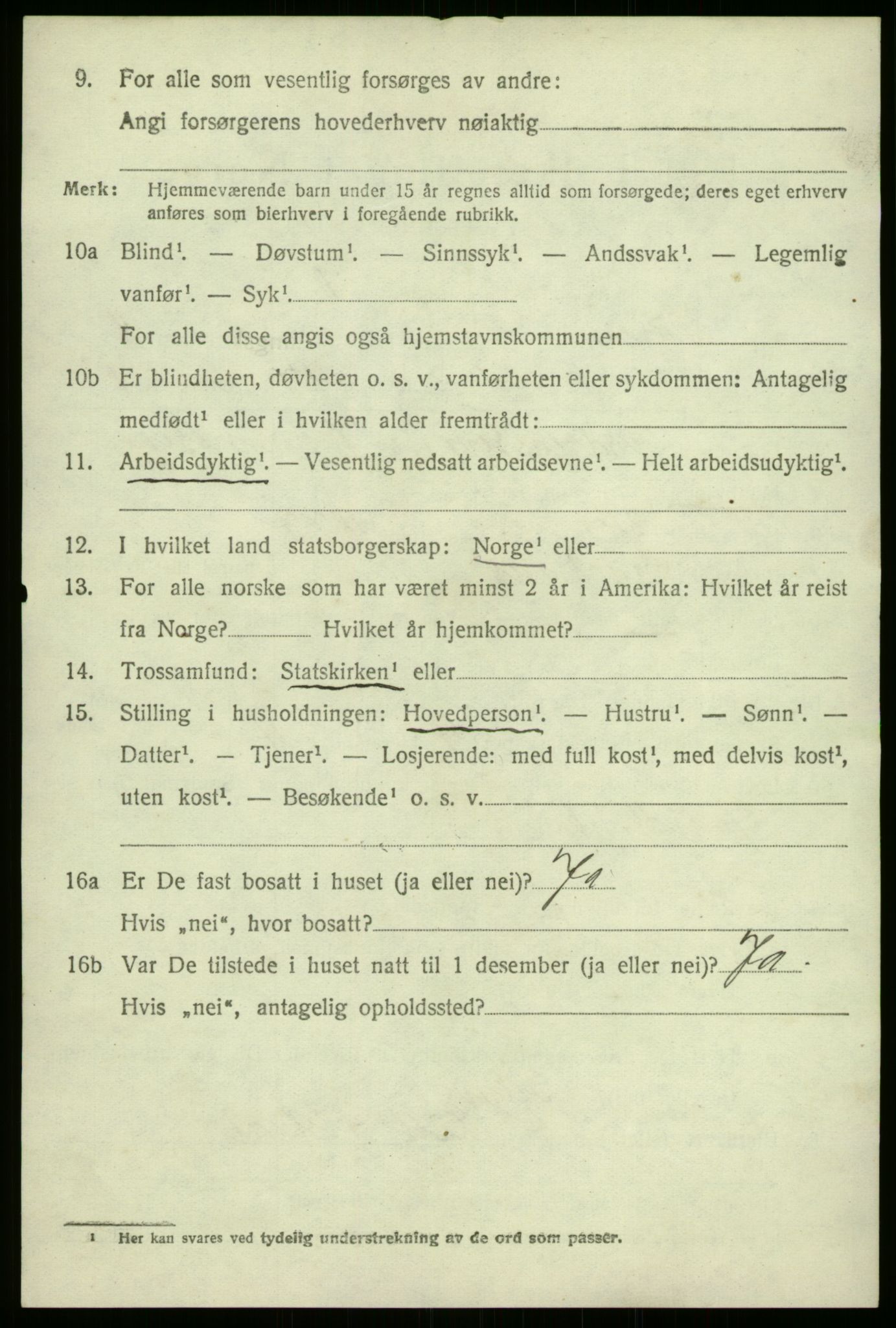 SAB, 1920 census for Solund, 1920, p. 3139