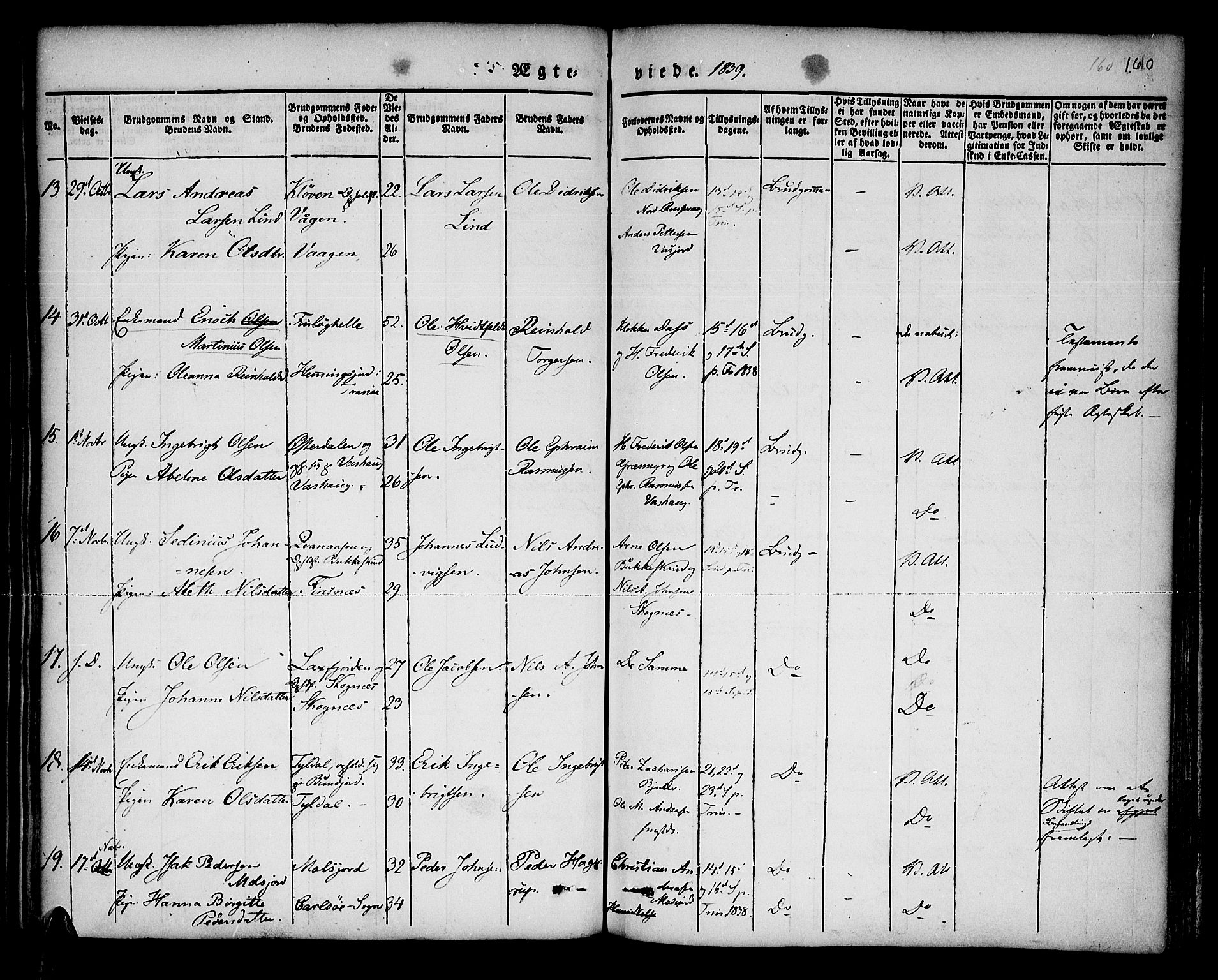 Lenvik sokneprestembete, SATØ/S-1310/H/Ha/Haa/L0004kirke: Parish register (official) no. 4, 1832-1844, p. 160