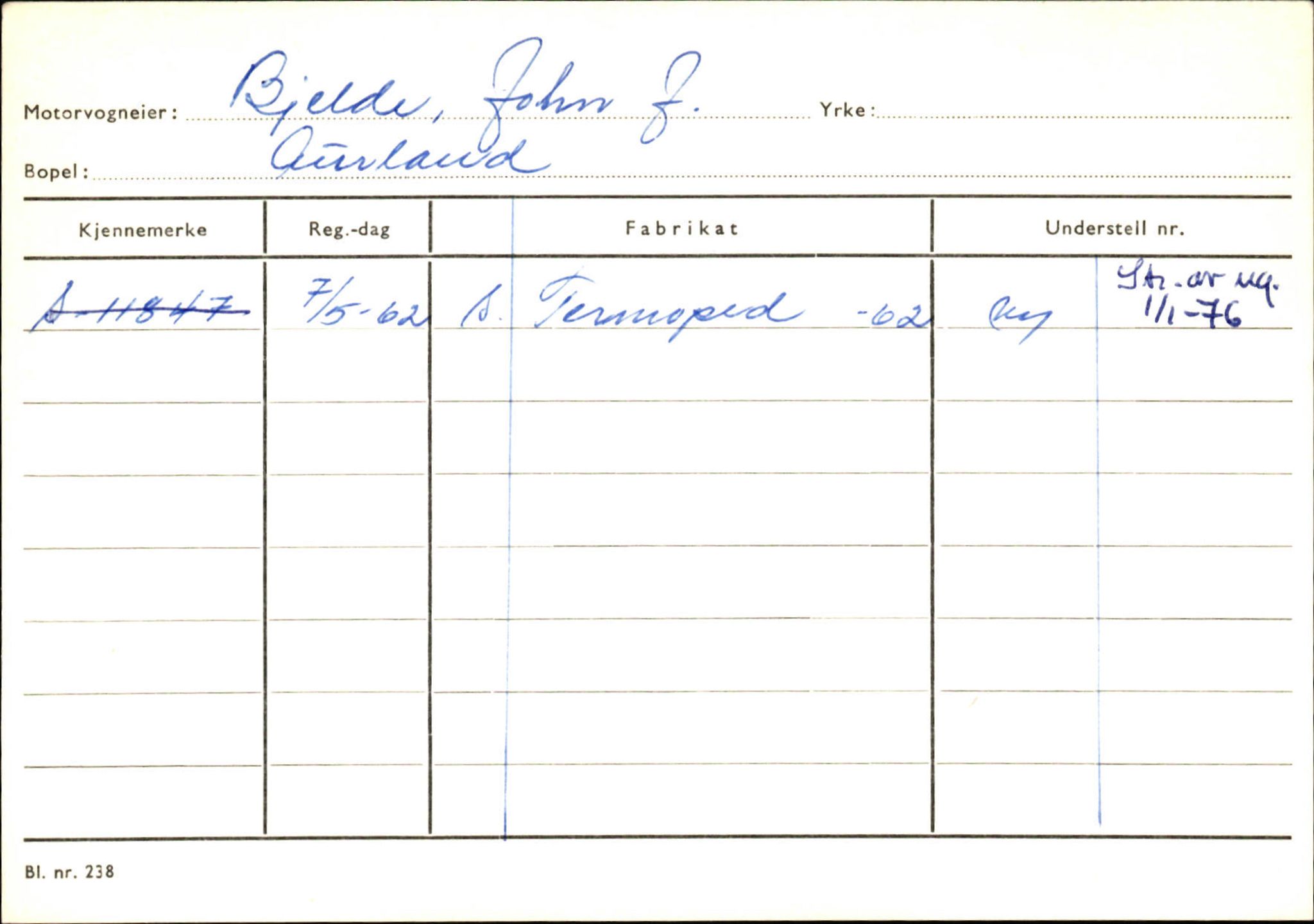 Statens vegvesen, Sogn og Fjordane vegkontor, SAB/A-5301/4/F/L0125: Eigarregister Sogndal V-Å. Aurland A-Å. Fjaler A-N, 1945-1975, p. 445