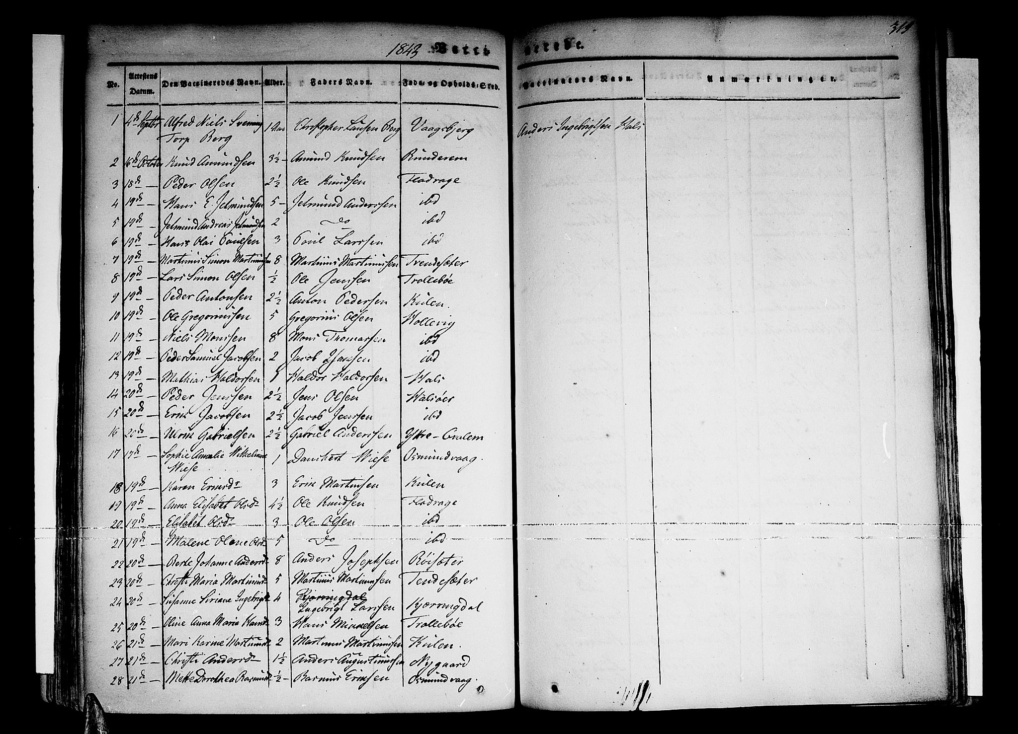 Selje sokneprestembete, SAB/A-99938/H/Ha/Haa/Haaa: Parish register (official) no. A 9, 1829-1844, p. 319
