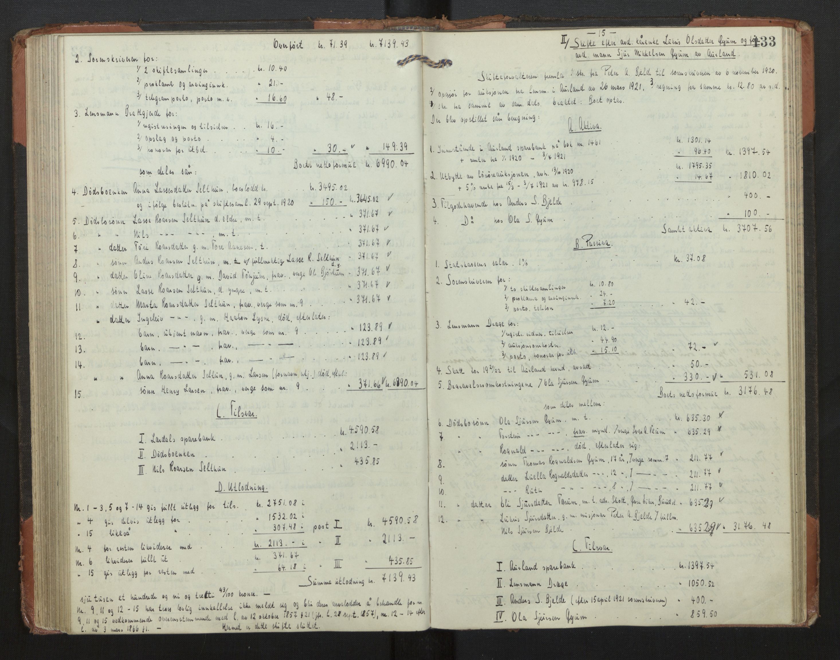 Indre Sogn tingrett, AV/SAB-A-3301/1/H/Hd/L0008: Skifteutlodningsprotokoll 8, 1912-1923, p. 132b-133a