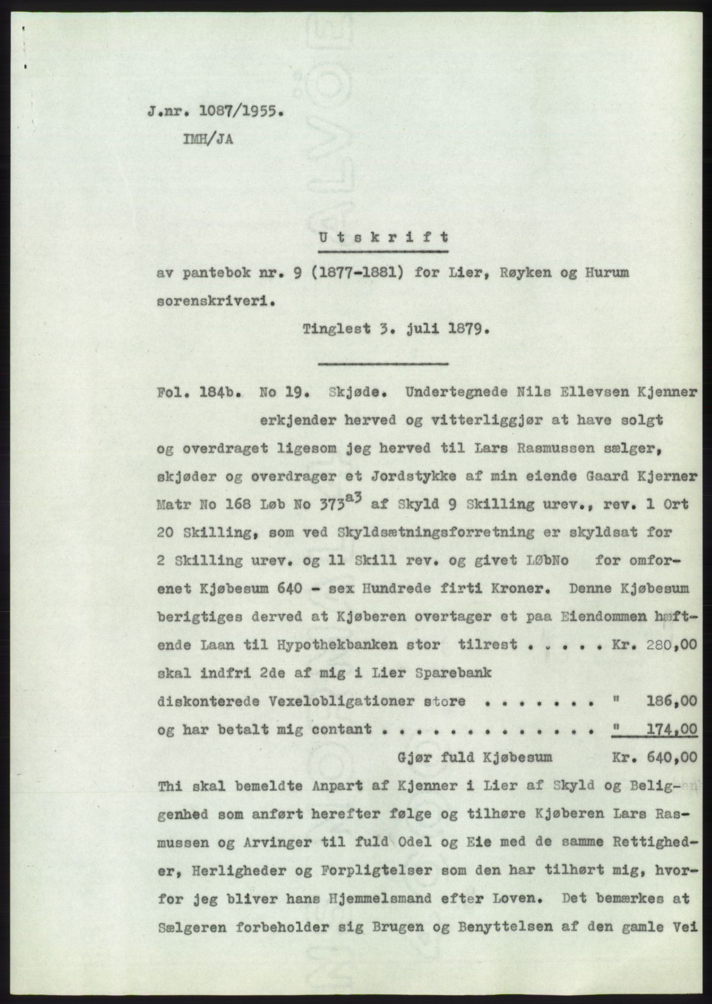 Statsarkivet i Kongsberg, SAKO/A-0001, 1955, p. 344